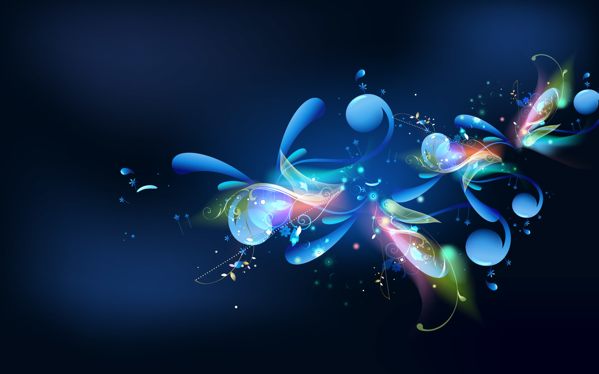Bolle, Forme fantasiose, Blu notte, Arte digitale, 1920x1200, sfondo MacBook Pro