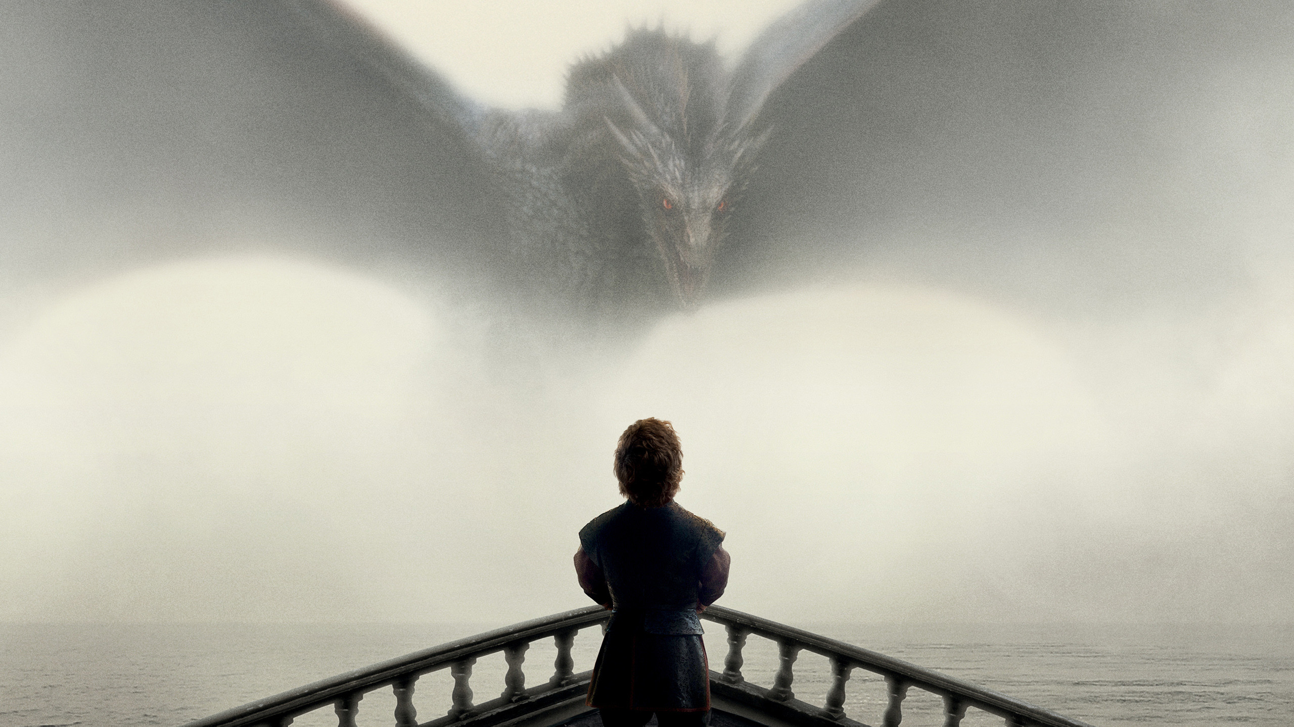 Tyrion Lannister, Drogon, Il Trono di Spade, Nave, Nebbia, 2560x1440, sfondo per PC