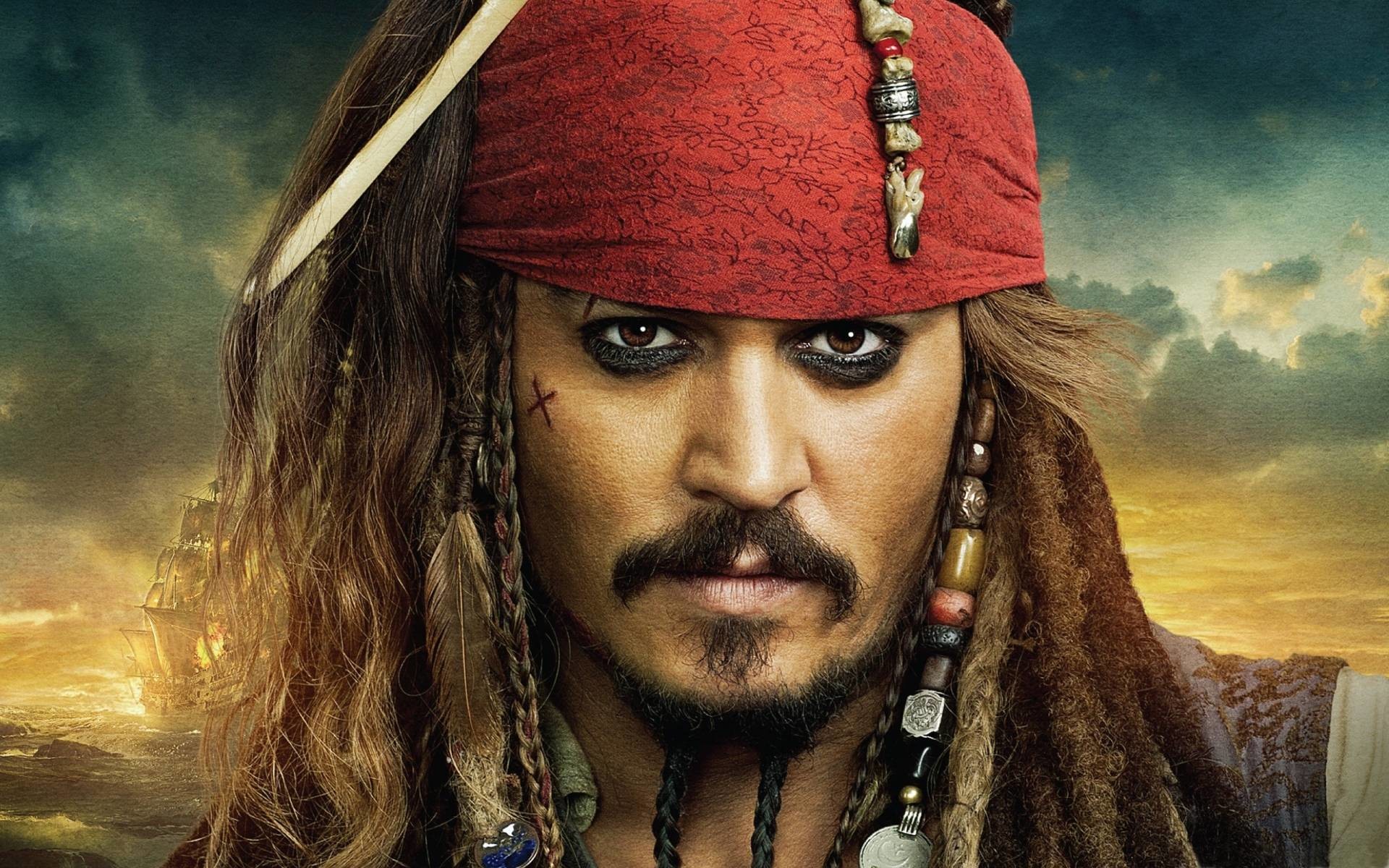 Jack Sparrow, Johnny Depp, Pirati dei Caraibi, Primo piano, 1920x1200, immagine di sfondo