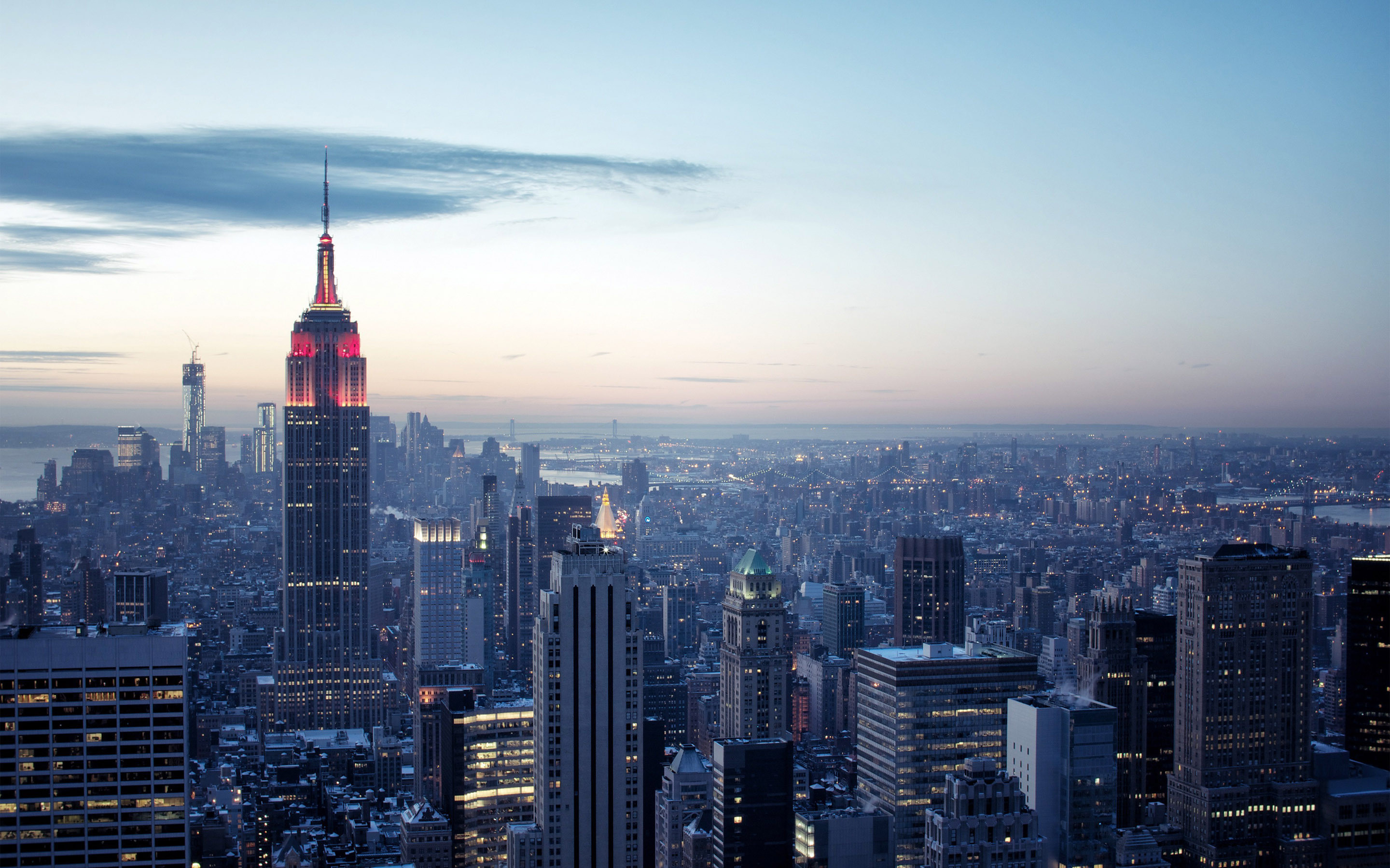 Empire State Building, Manhattan, New York, Crepuscolo, 2880x1800, sfondo per PC