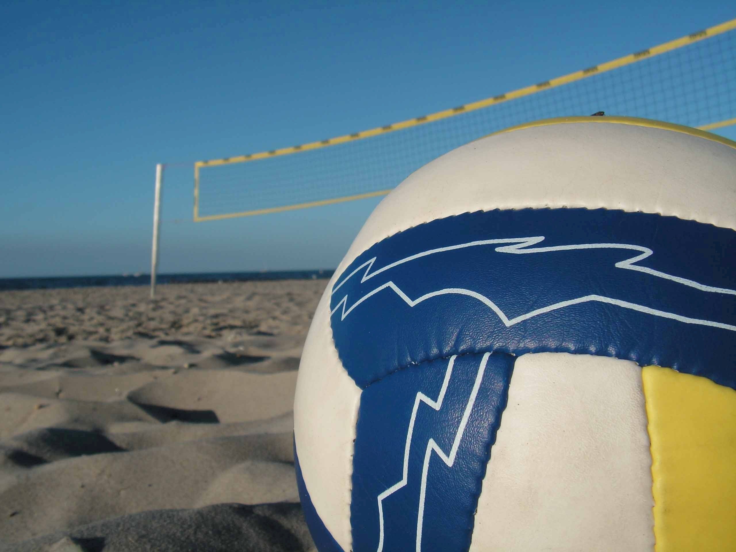 Beach volley, Pallone da pallavolo, Sabbia, Rete, Primo piano, 2K, schermata di blocco iPad