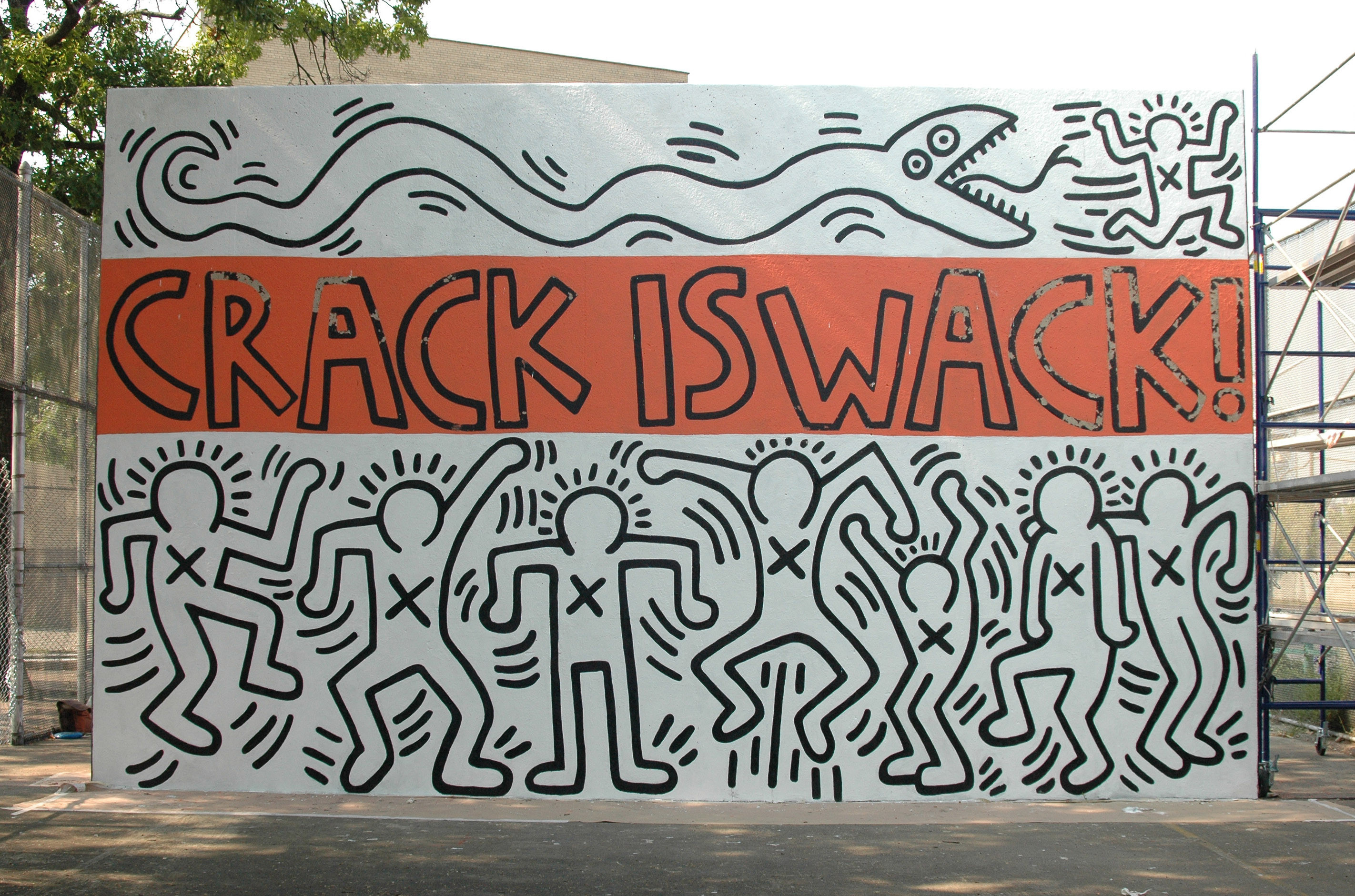 Keith Haring, Crack Is Wack, Murale, New York, 2K, sfondo per portatile