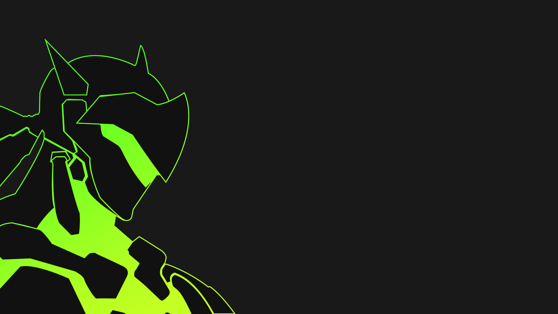 Genji, Overwatch, Lineart, Minimalista, 1920x1080, immagine di sfondo