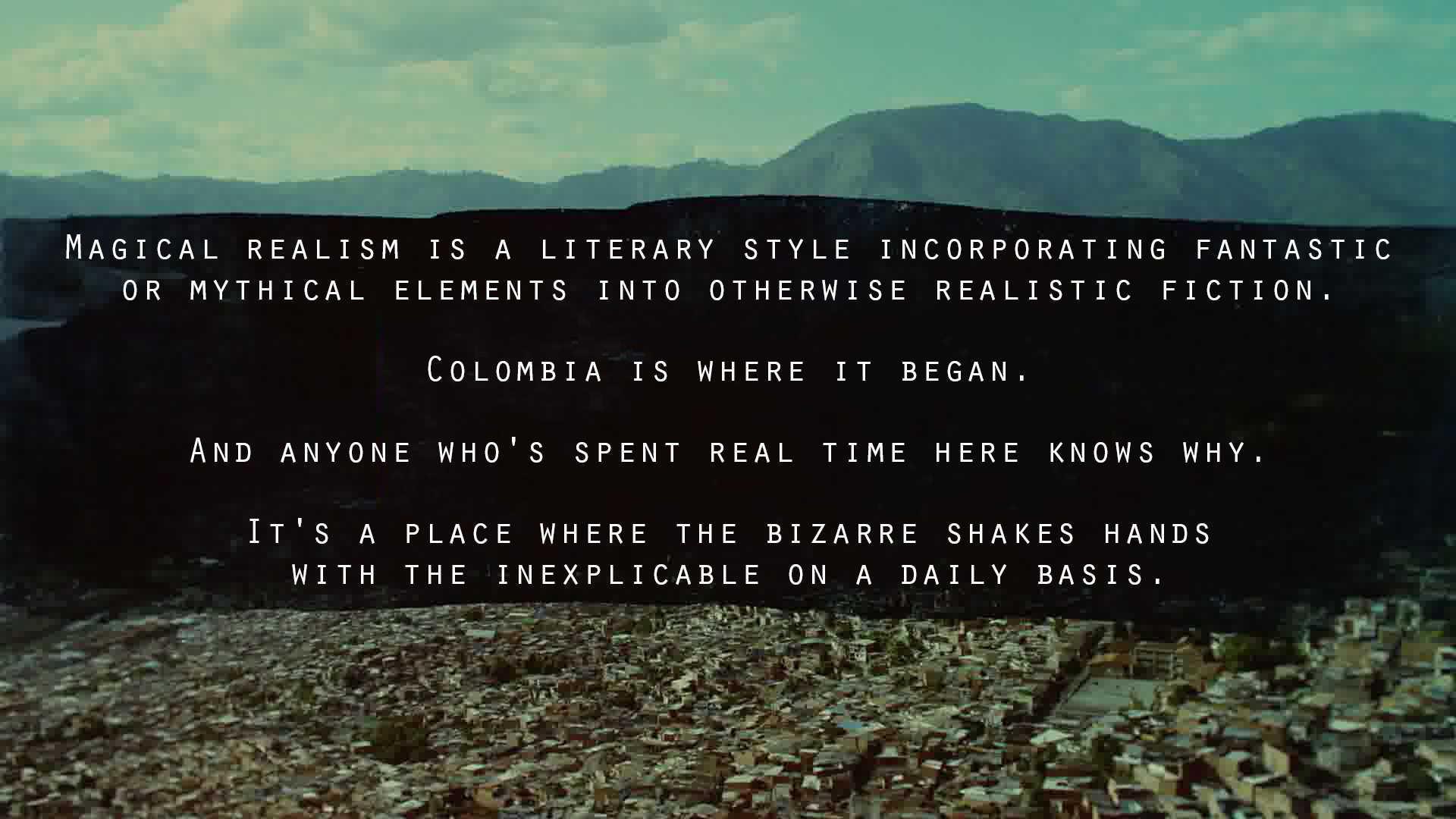 Narcos, Realismo magico, Colombia, Citazione, Città, 16:9 Full HD, sfondo widescreen