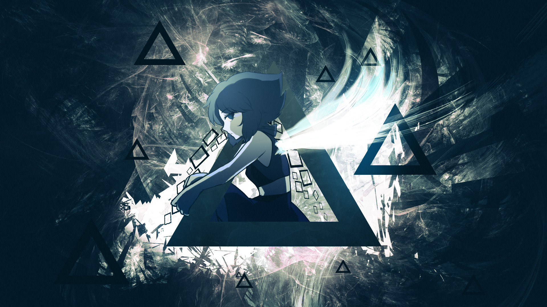Garnet, Steven Universe, Triangoli, Bianco e nero, Full HD 1080p, sfondo desktop