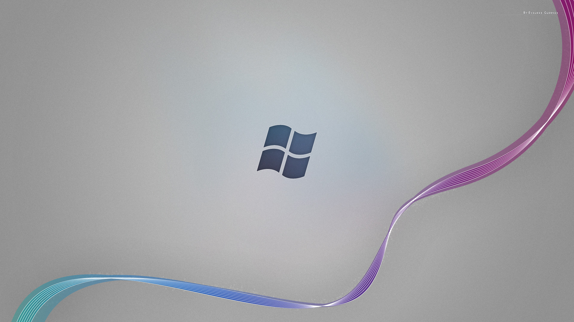 Windows, Logo Windows, Grigio, Onda viola, Full HD, sfondo per PC