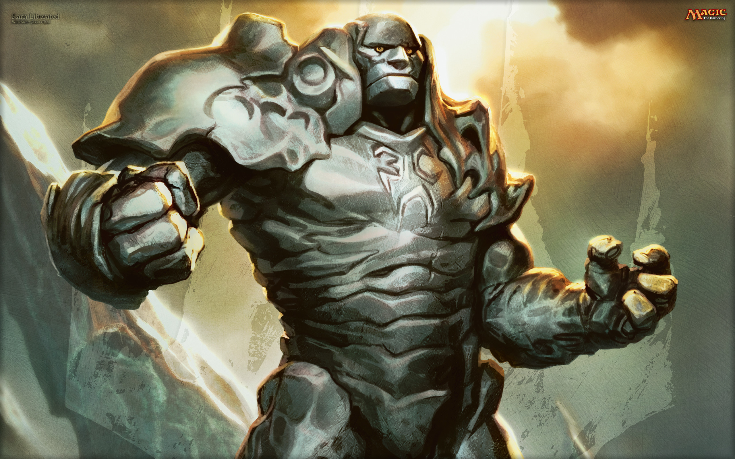 MTG, Golem, Pietra, Fantasy, 2K 1600p, sfondo desktop