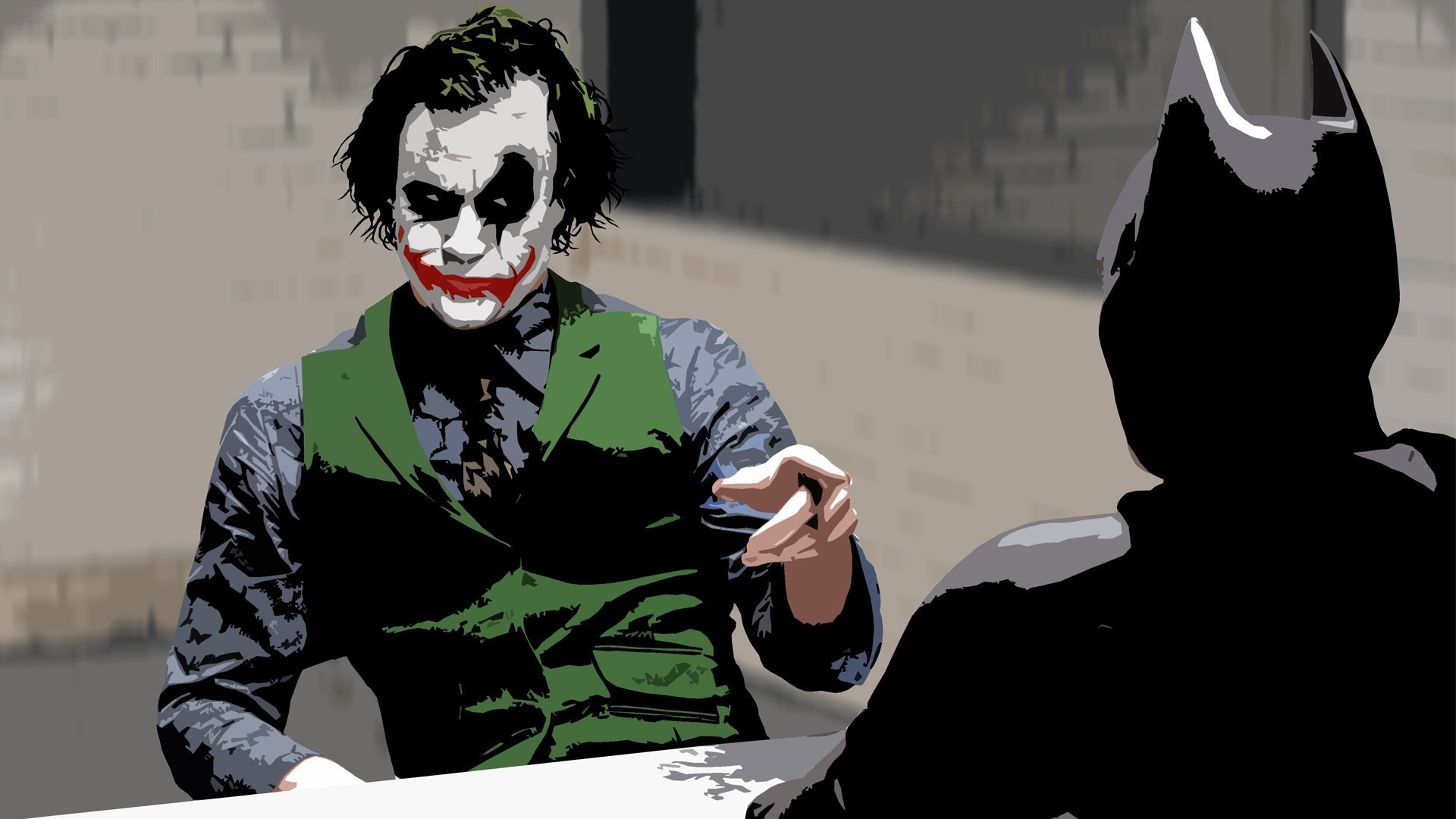 Joker, Batman, Heath Ledger, Il cavaliere oscuro, Interrogatorio, sfondo 1920x1080 per PC