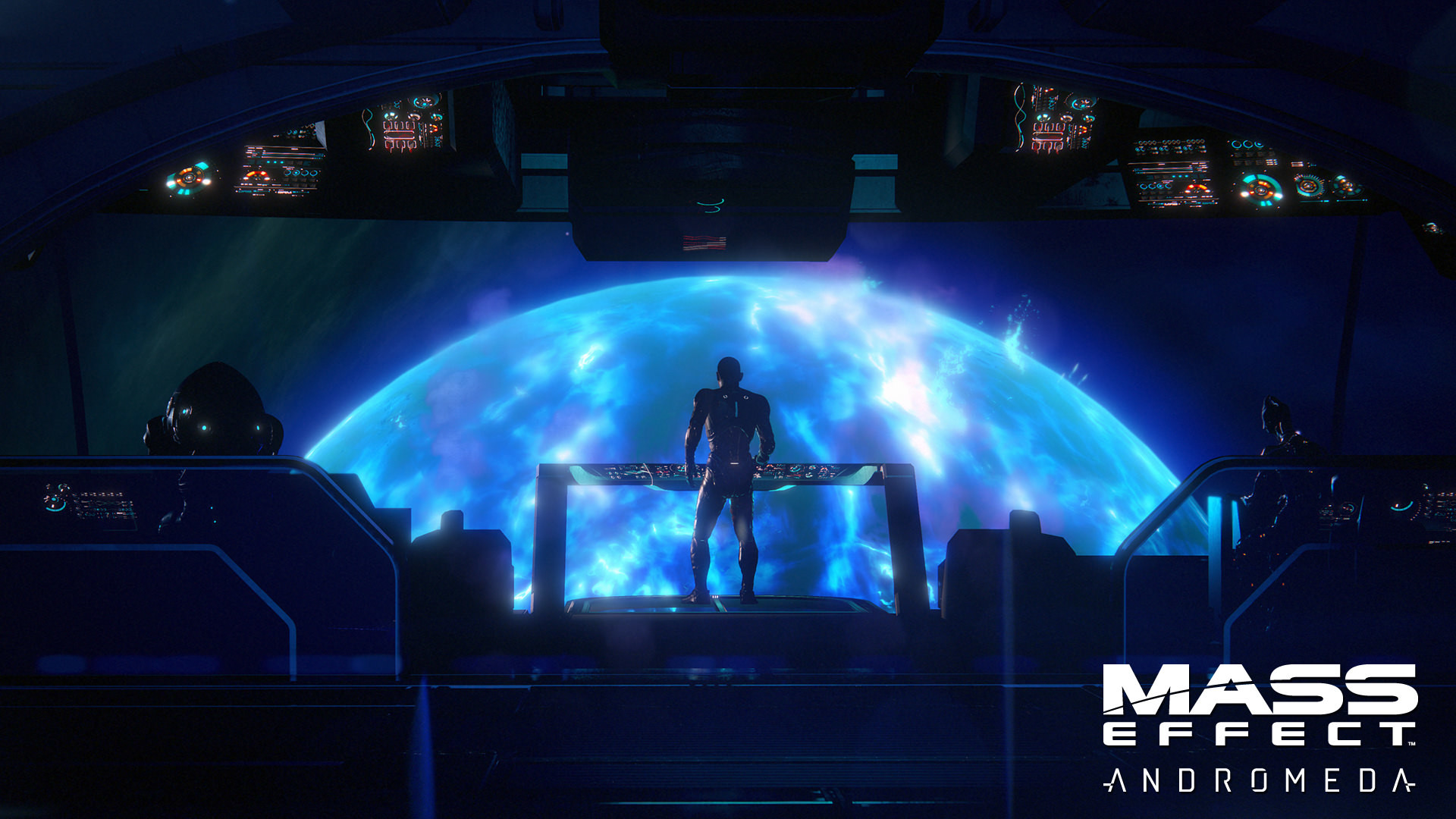 Mass Effect: Andromeda, Ryder, Tempest, Plancia, Pianeta blu, 1920x1080, wallpaper desktop