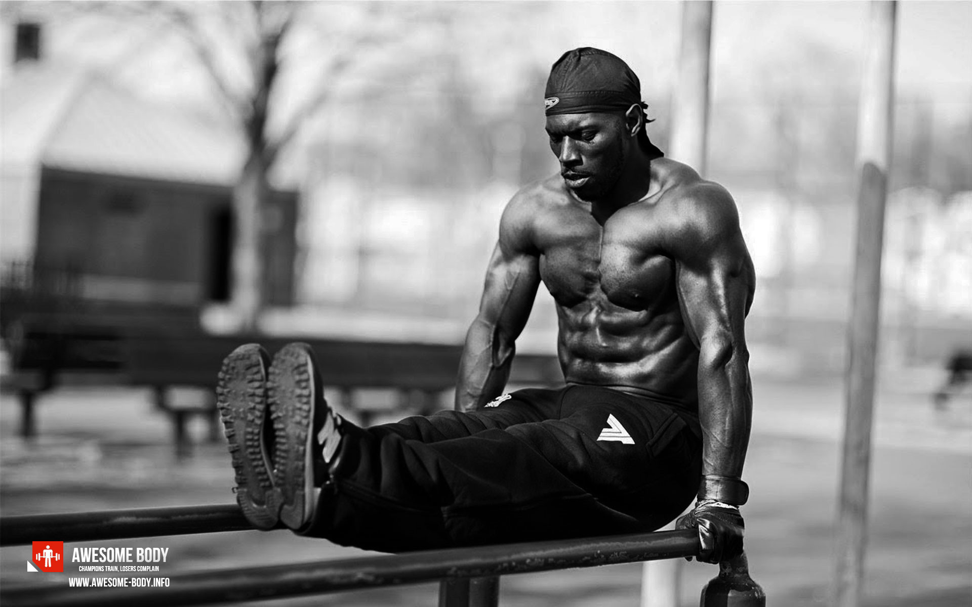 Calisthenics, Parallele, Allenamento all'aperto, Bianco e nero, 1920x1200, sfondo per PC