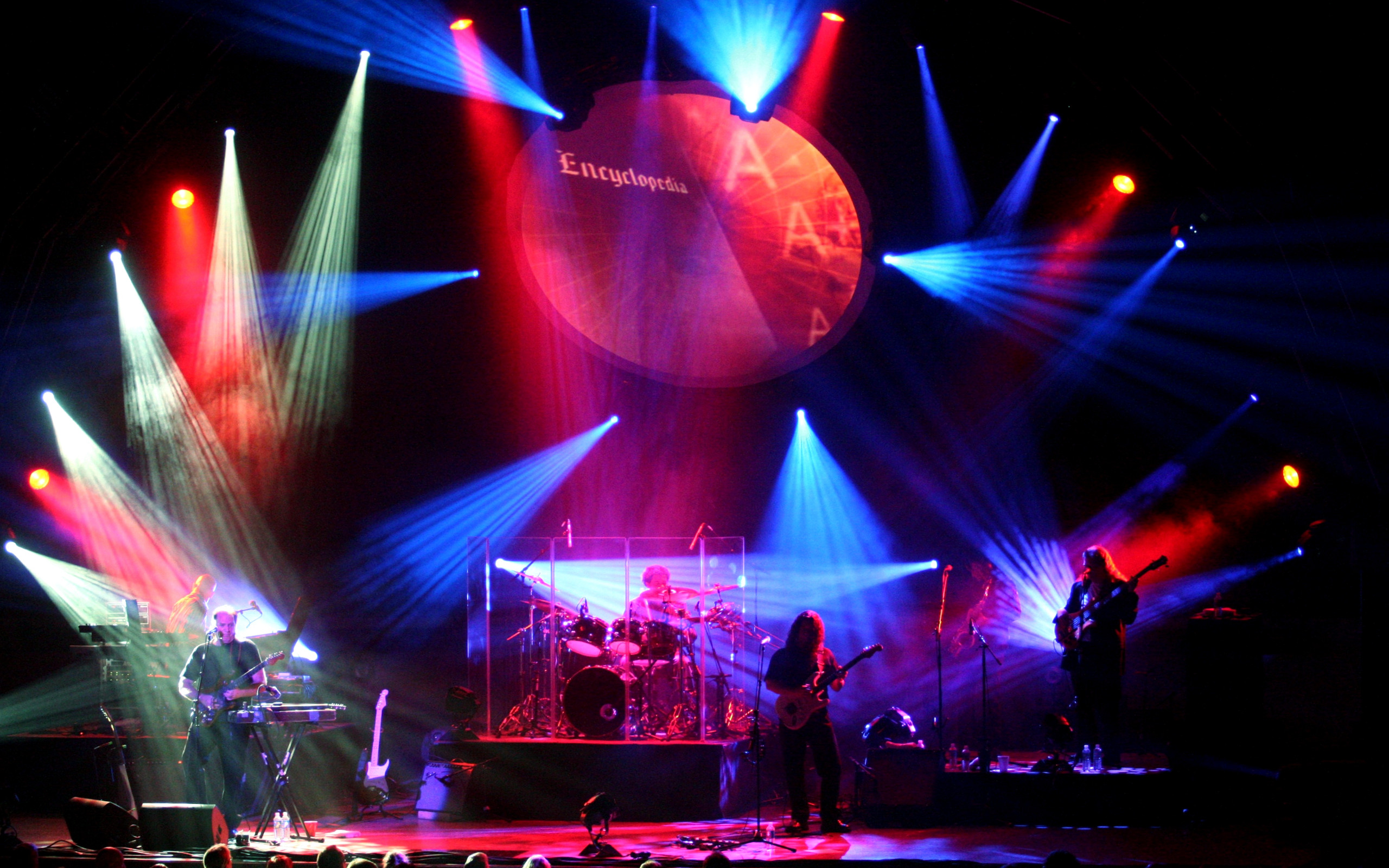 Pink Floyd, Concerto, Luci da palco, Schermo circolare, Notte, 2K 1600p, sfondo desktop