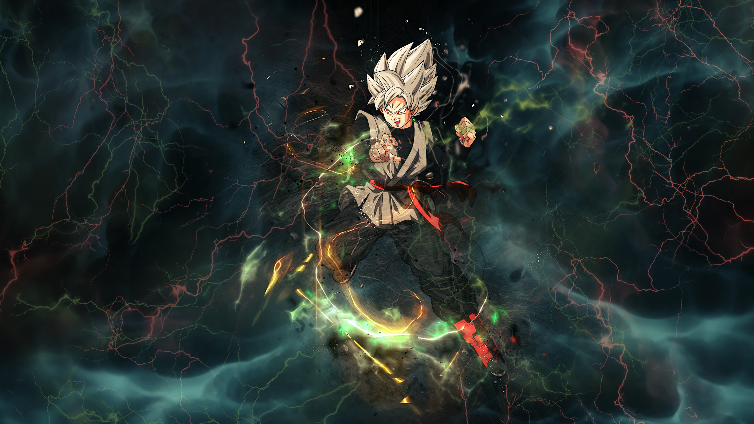 Goku Black, Dragon Ball Super, Energia, Toni scuri, Arte digitale, sfondo 2K per PC