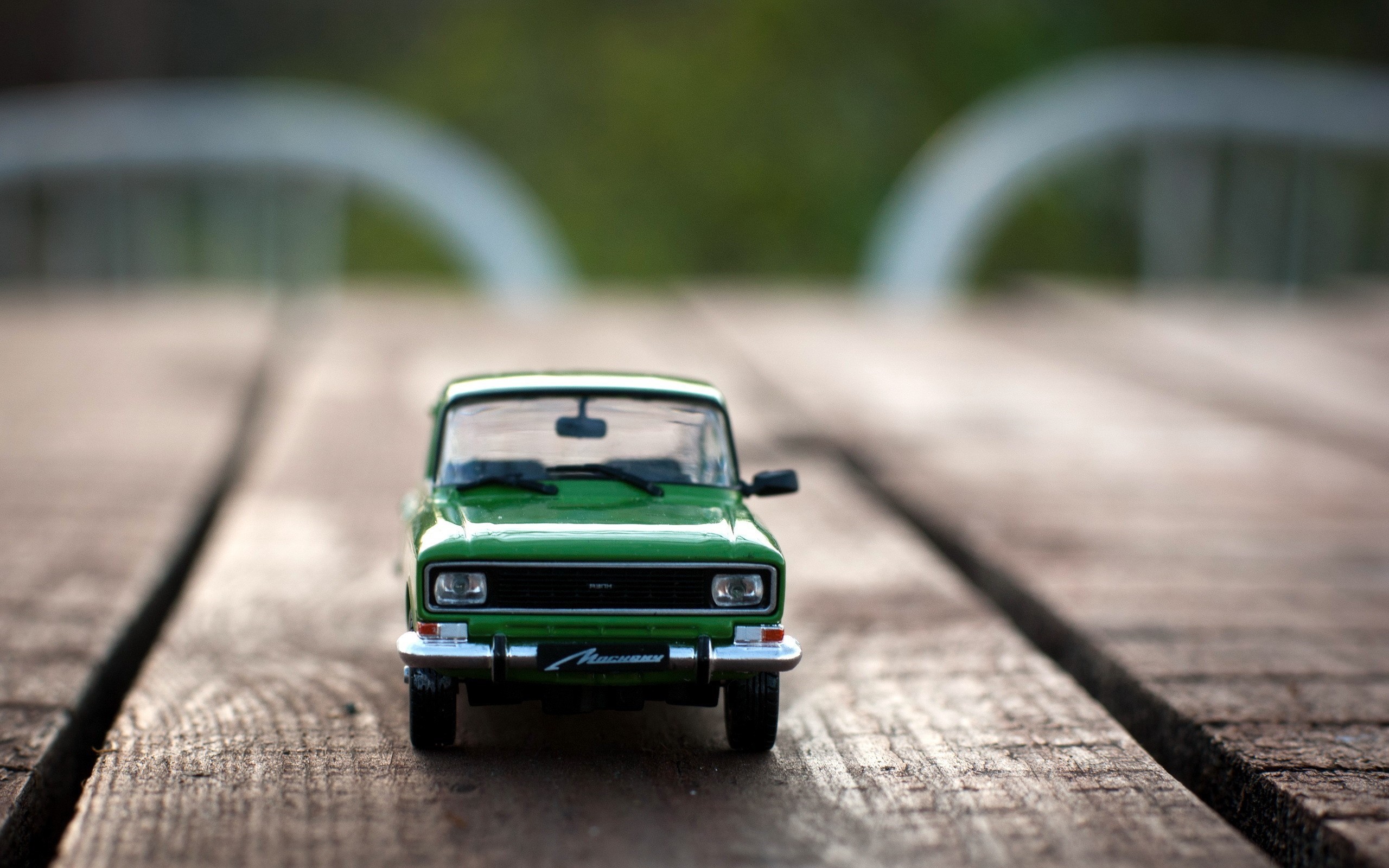 Auto giocattolo, Legno, Macro, Verde, sfondo 2K per desktop