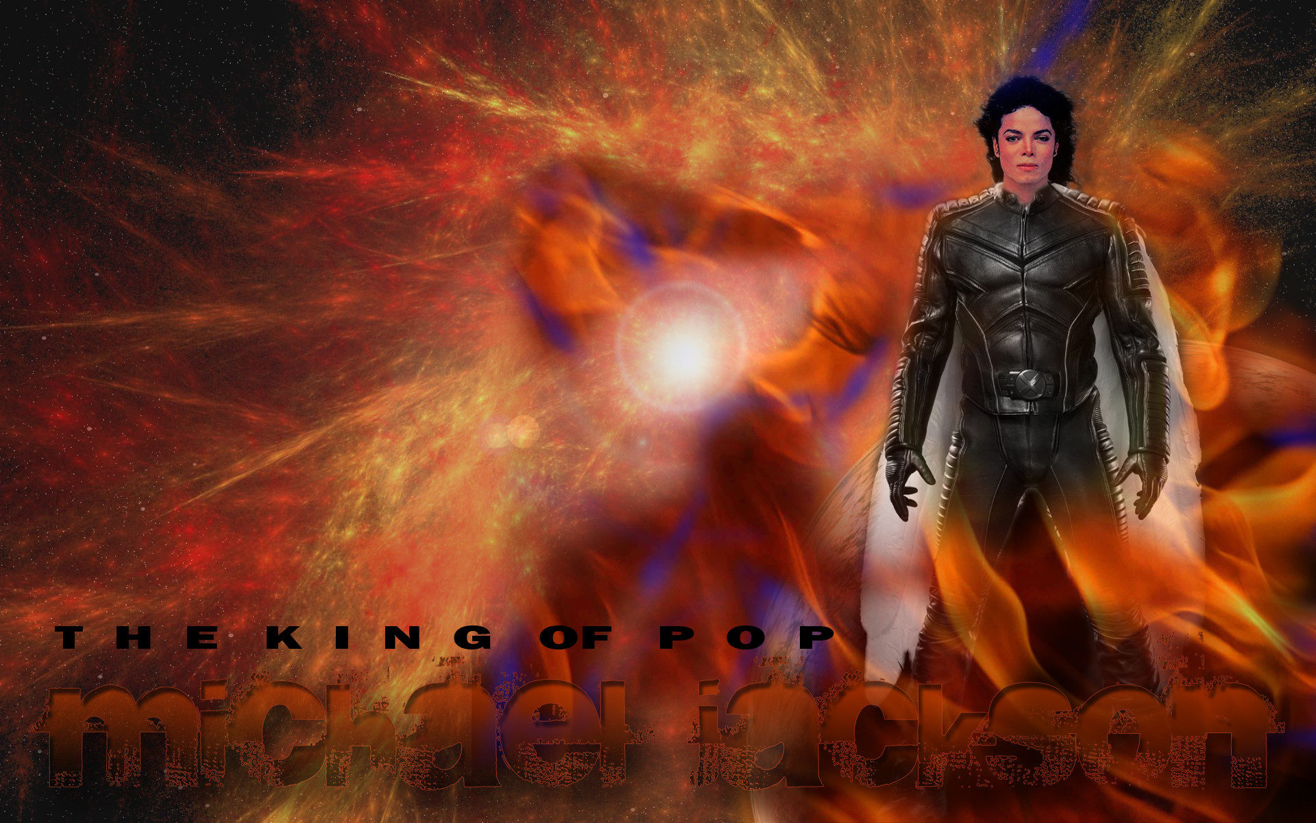 Michael Jackson, Re del Pop, Fuoco, Arte digitale, Full HD, sfondo per portatile
