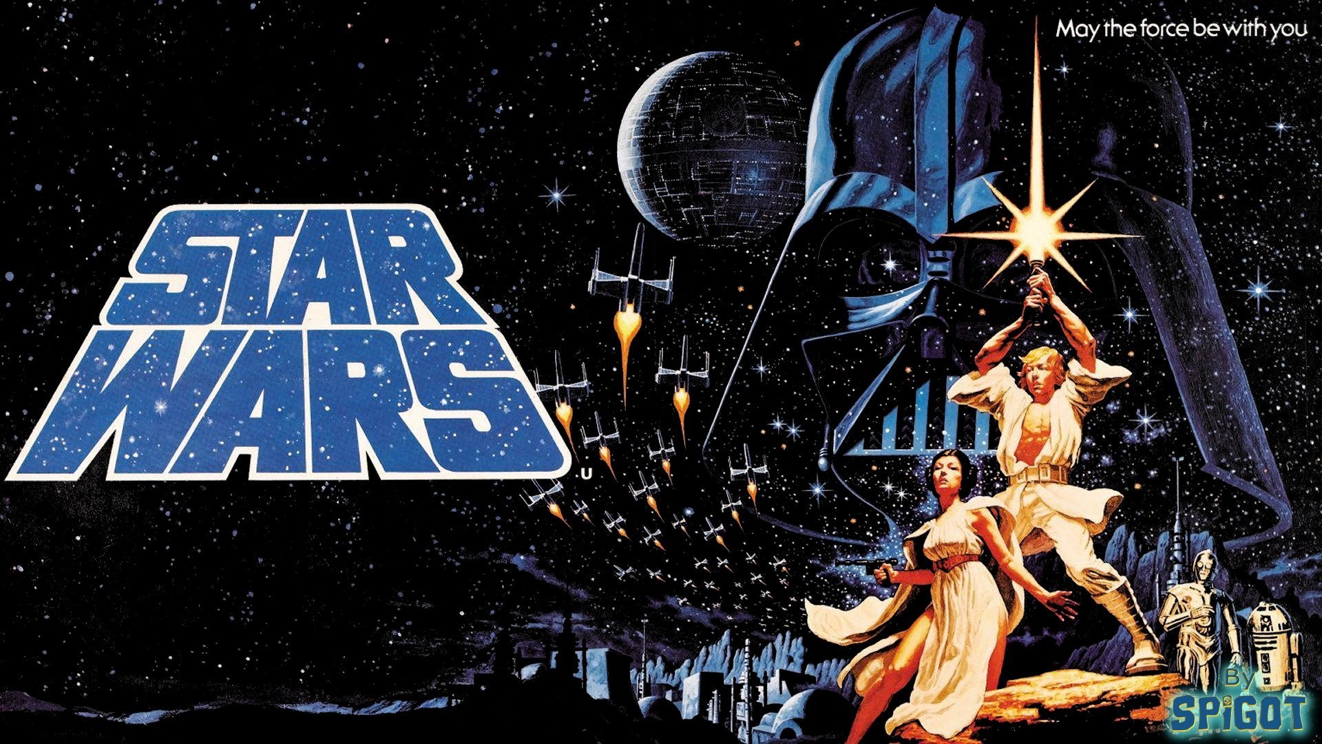 Guerre stellari, Darth Vader, Luke Skywalker, Principessa Leia, Morte Nera, Poster vintage, wallpaper Full HD