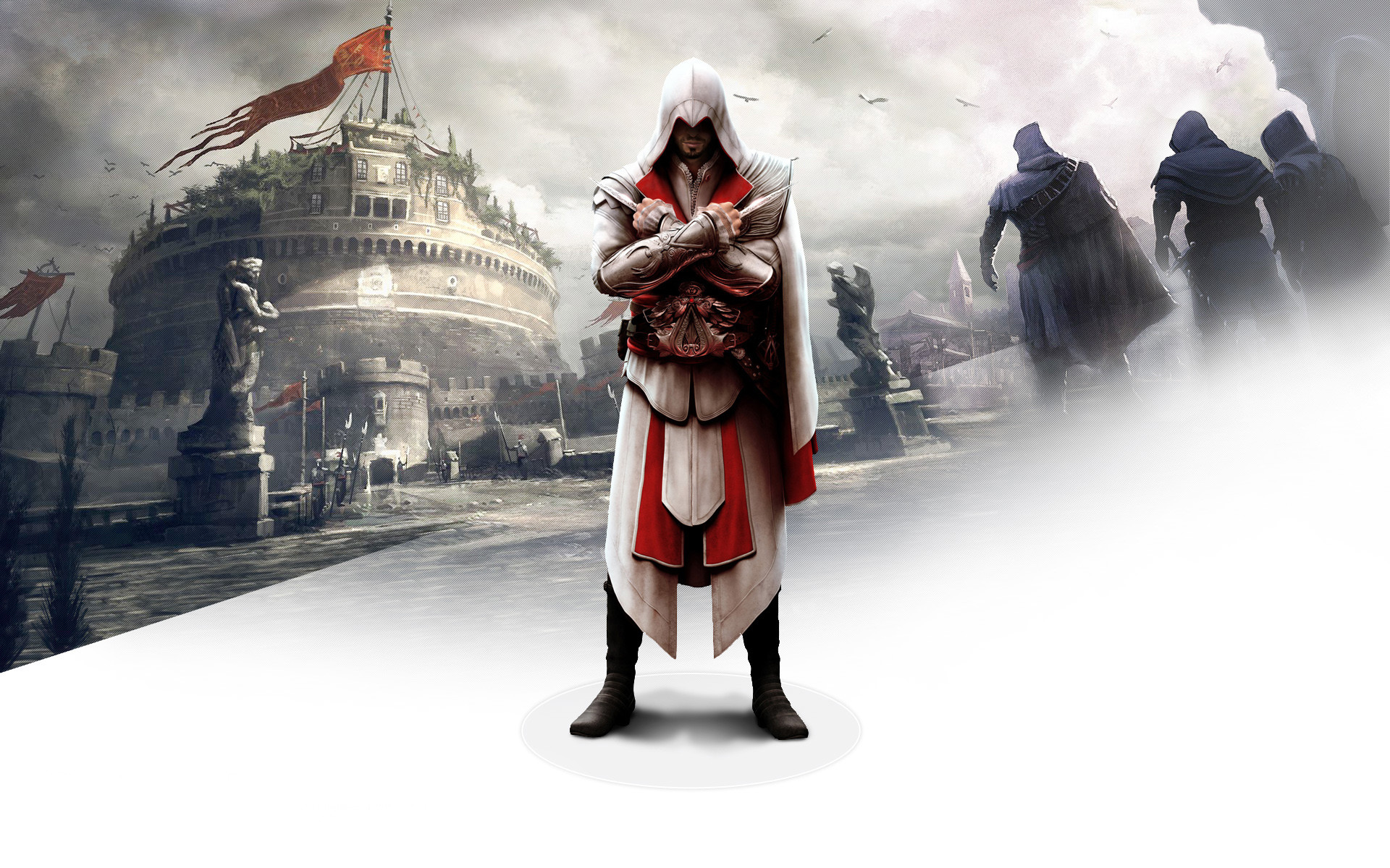 Ezio Auditore da Firenze, Assassin's Creed: Brotherhood, Castel Sant'Angelo, Roma, immagine di sfondo
