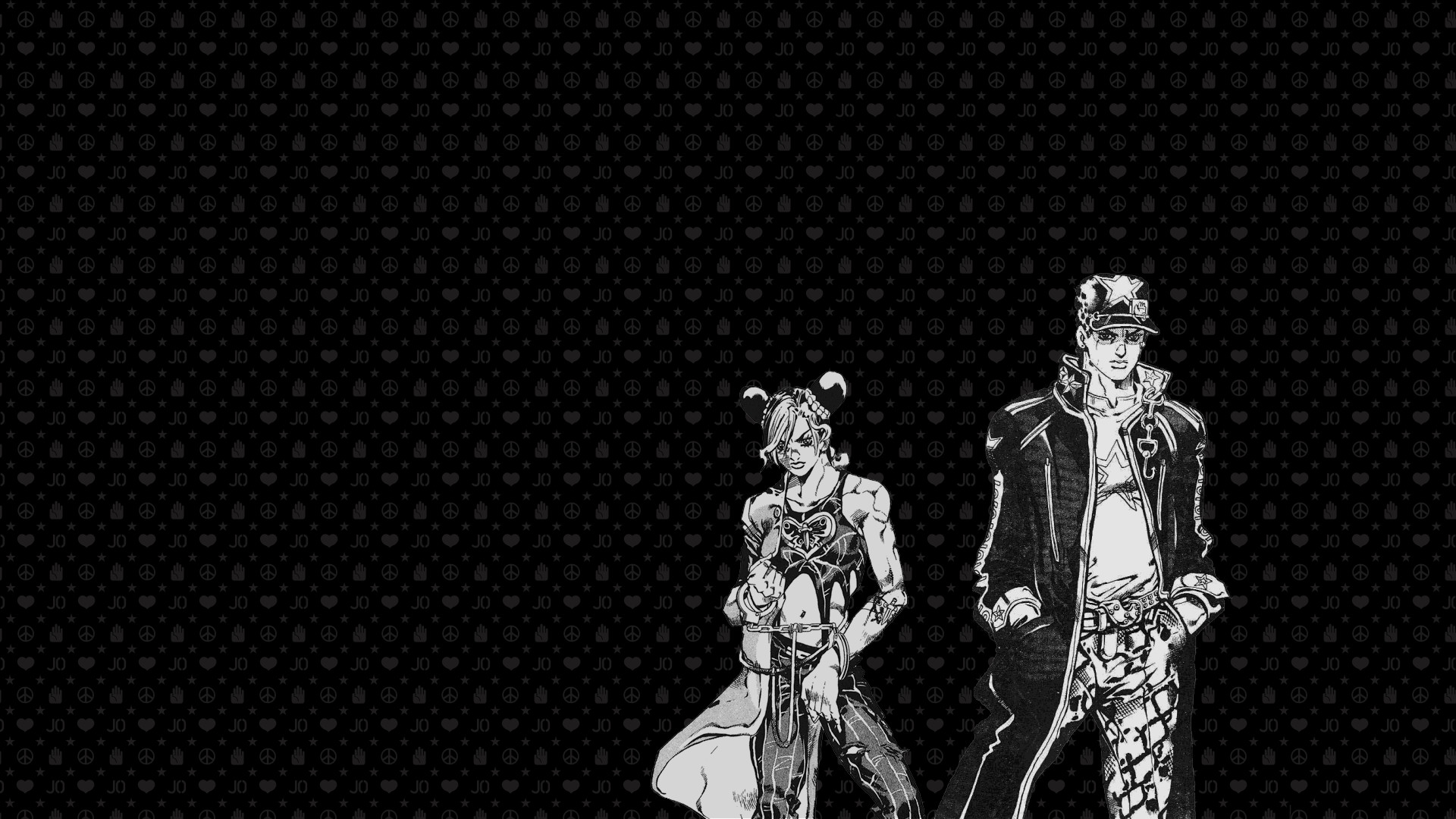 Le bizzarre avventure di JoJo, Stone Ocean, Jolyne Cujoh, Jotaro Kujo, Minimalista, immagine di sfondo