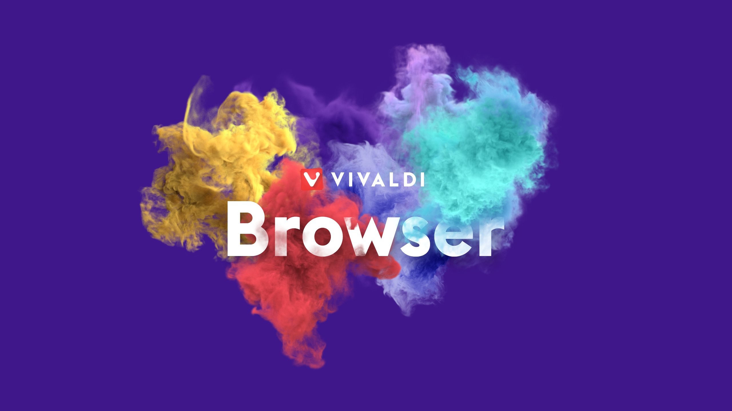 Vivaldi, Browser, Fumo colorato, Logo, 2K, sfondo per portatile