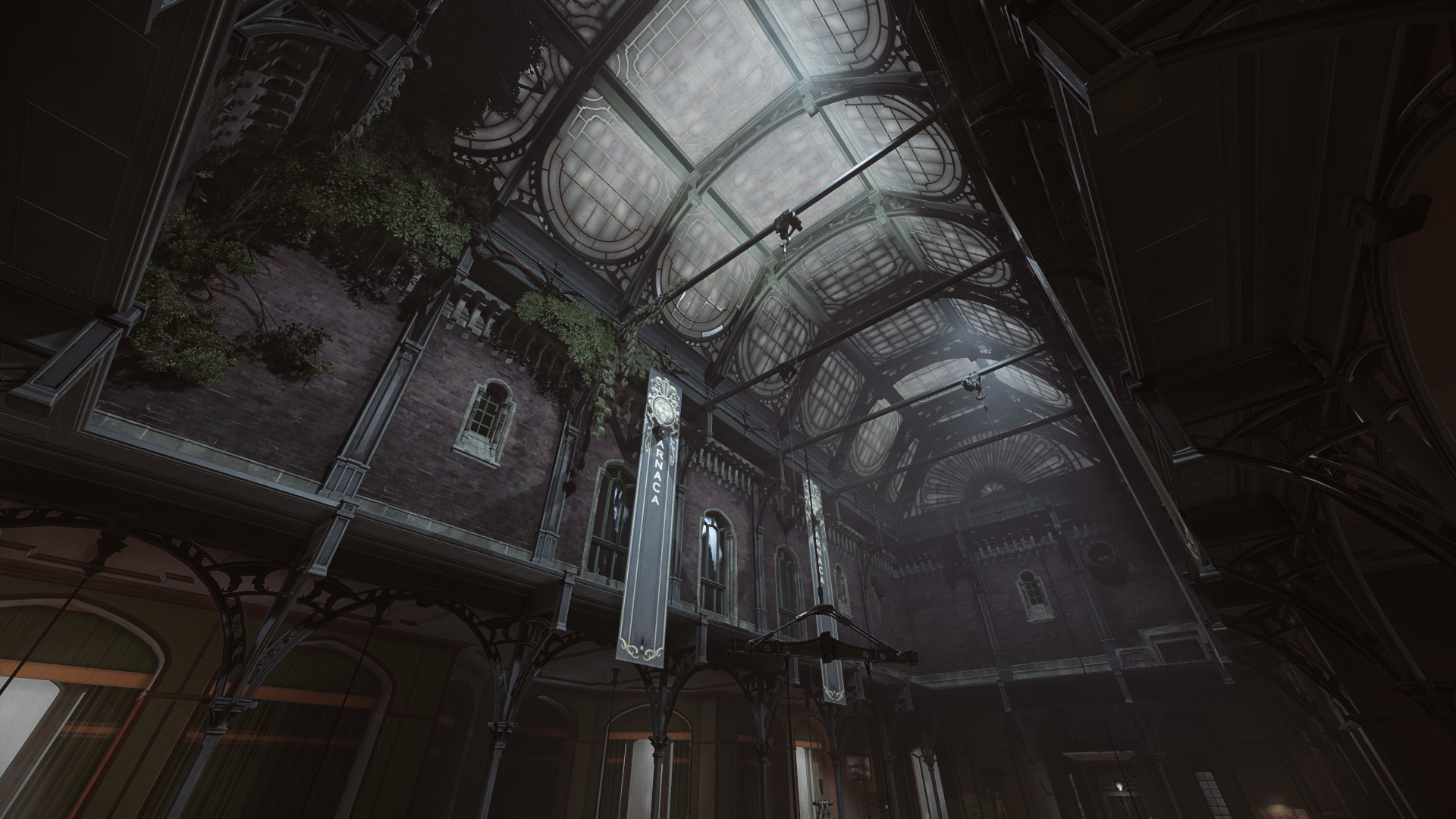 Dishonored 2, Architettura vittoriana, Lucernario, Scena di gioco, sfondo Windows 11