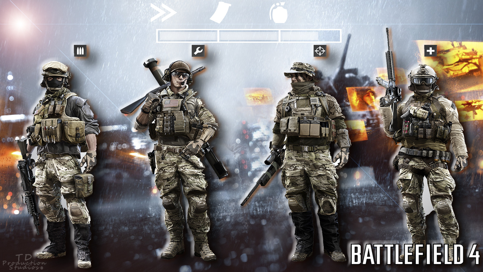Battlefield 4, Soldati, Classi, Videogioco, Full HD, sfondo Windows 11