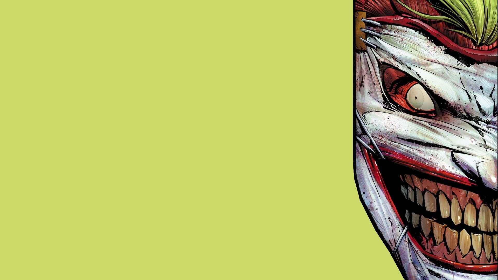 Joker, Fumetto, Sorriso, Verde lime, Full HD 1080p, sfondo desktop