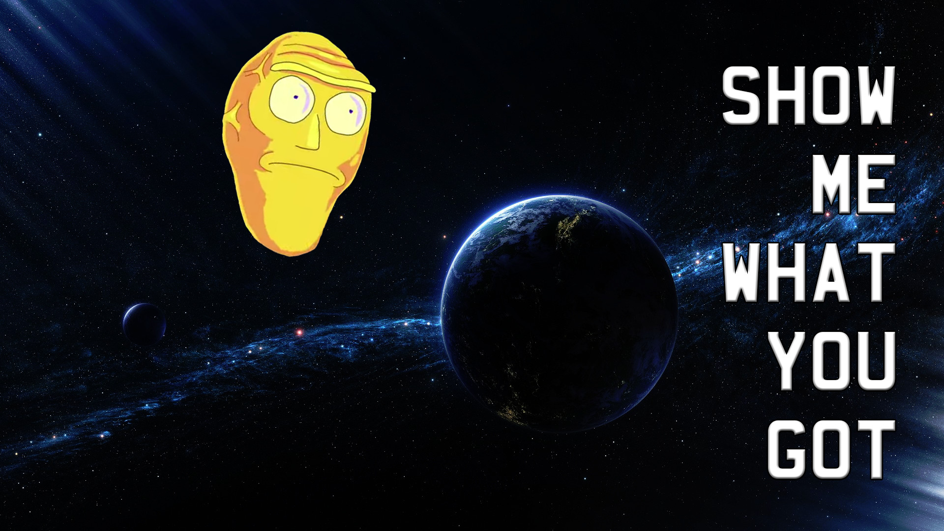Rick and Morty, Testa gigante, Show Me What You Got, Spazio, Full HD, sfondo per PC e portatile