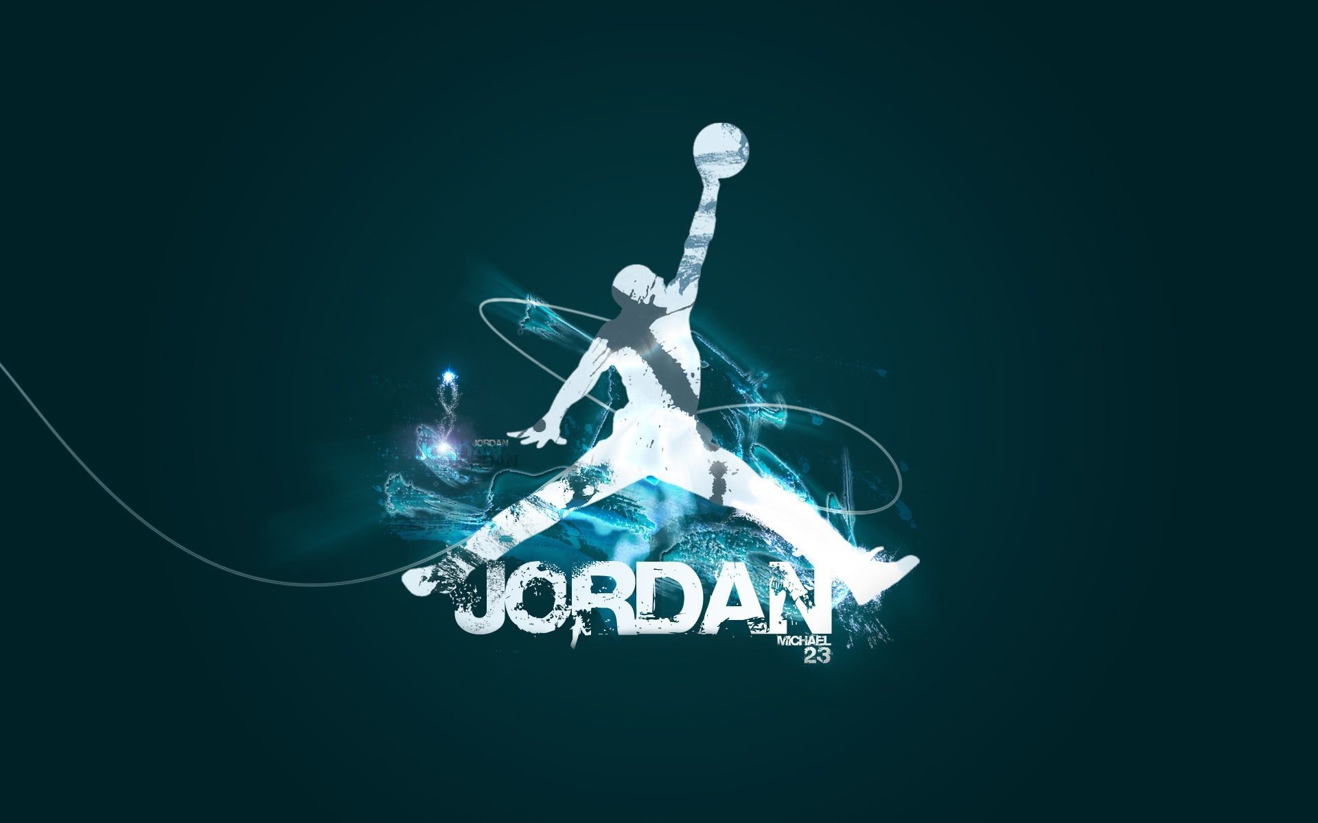 Jumpman, Air Jordan, Jordan, Logo, Sfondo turchese, 16:10 Full HD, wallpaper widescreen