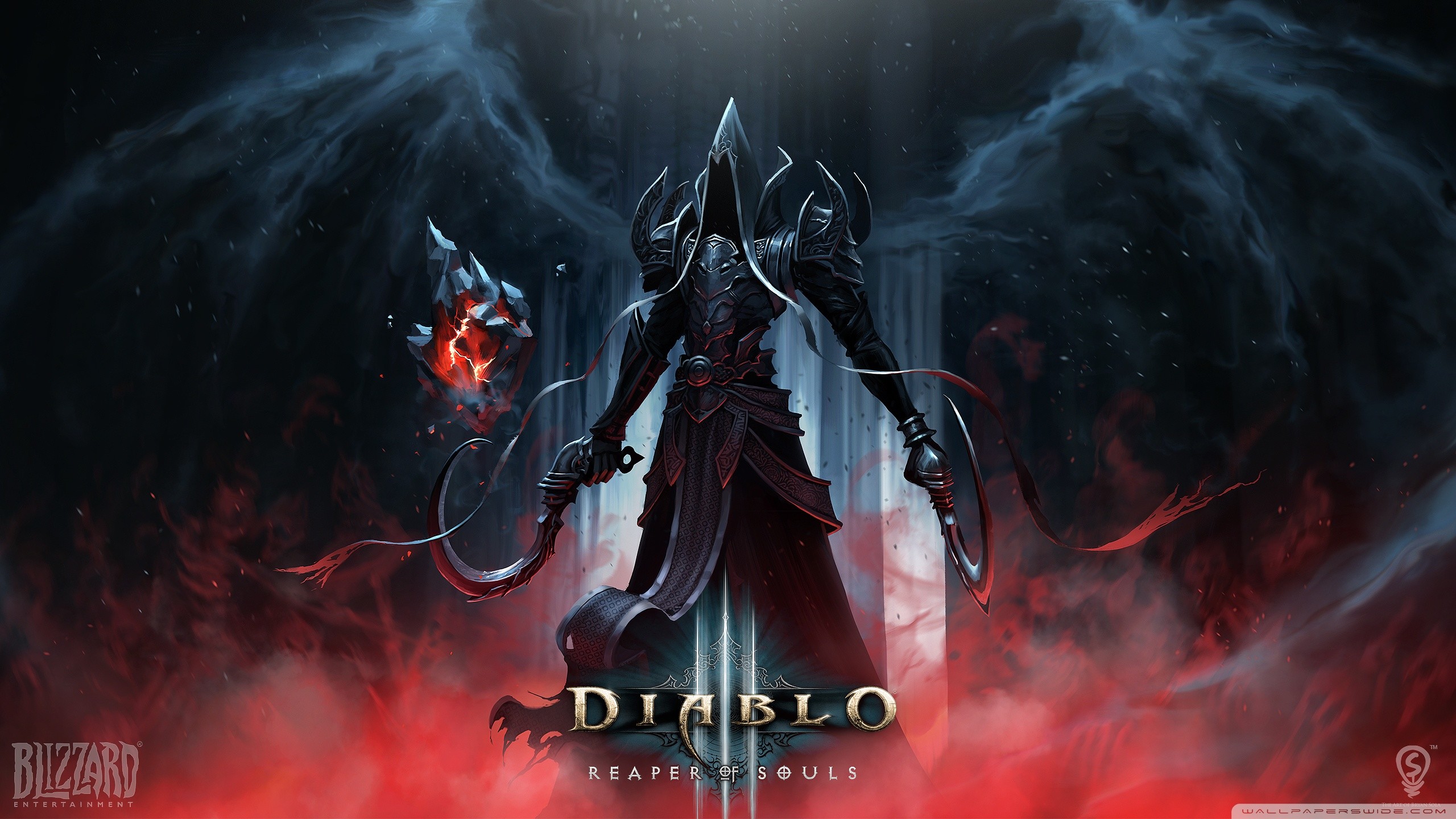 Malthael, Diablo III: Reaper of Souls, Blizzard, Rosso e nero, 16:9 2K, sfondo widescreen