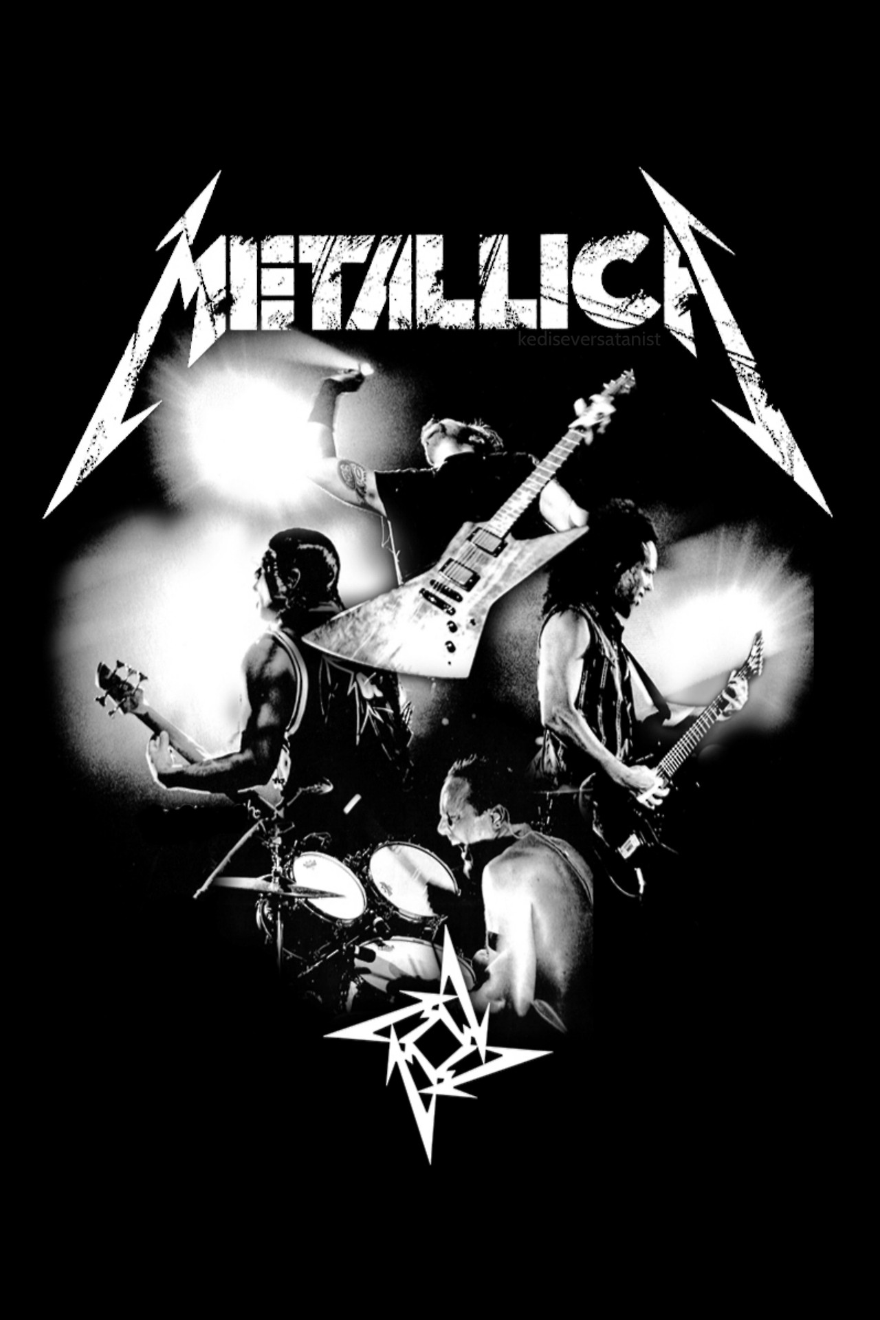 Metallica, Logo, Heavy metal, Bianco e nero, Full HD, sfondo per smartphone