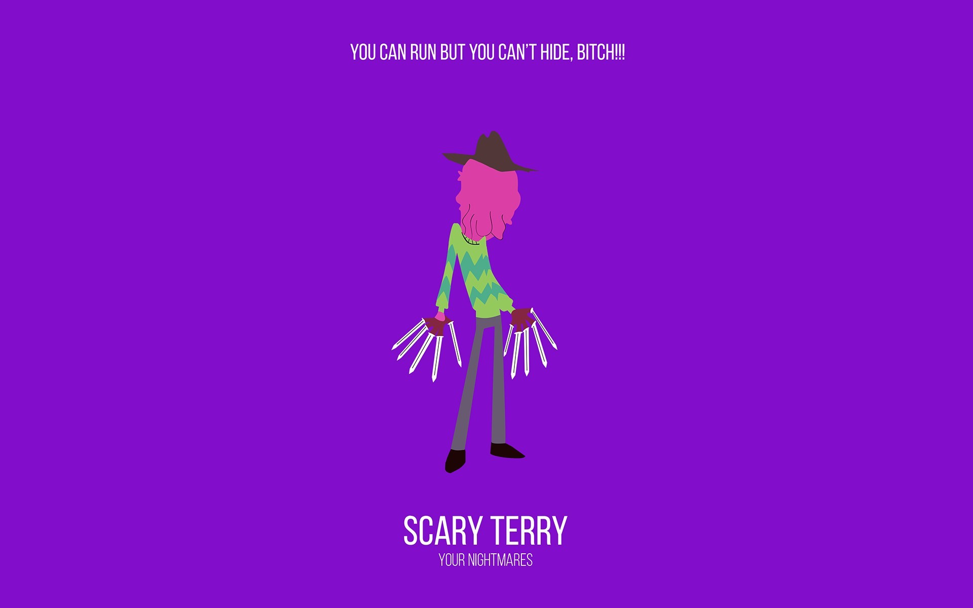 Scary Terry, Rick and Morty, Sfondo viola, 1920x1200, wallpaper desktop