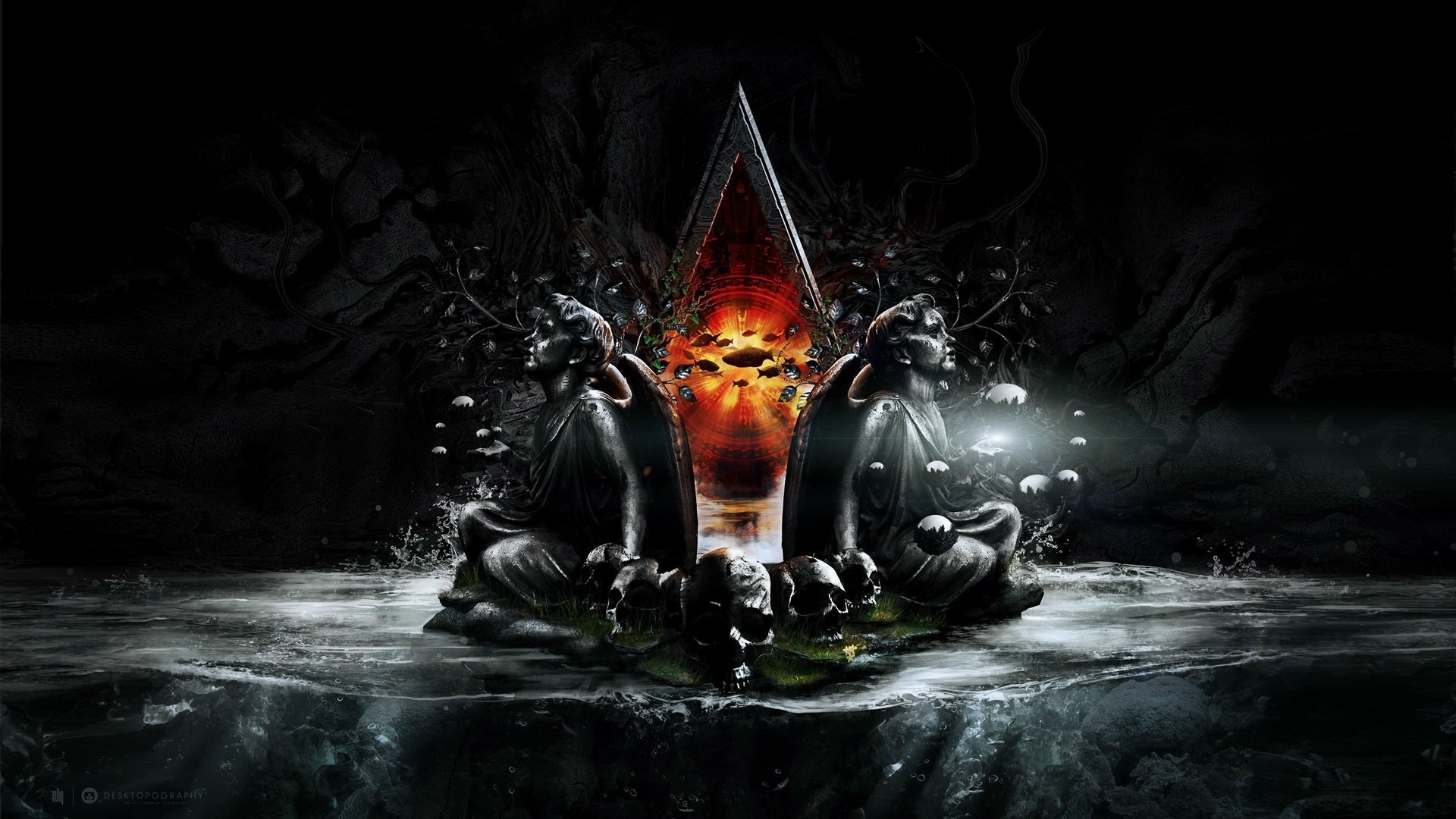 Arte digitale, Fantasy, Sfondo nero, Full HD, wallpaper per computer