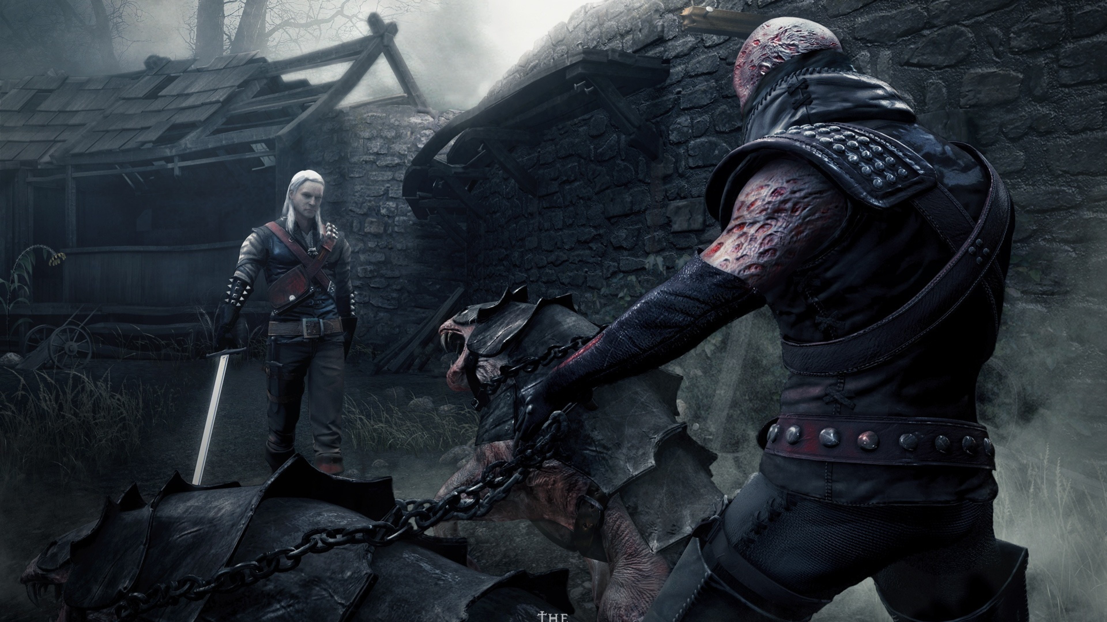 Geralt di Rivia, The Witcher 3: Wild Hunt, Mostro, Catene, 3840x2160, immagine di sfondo
