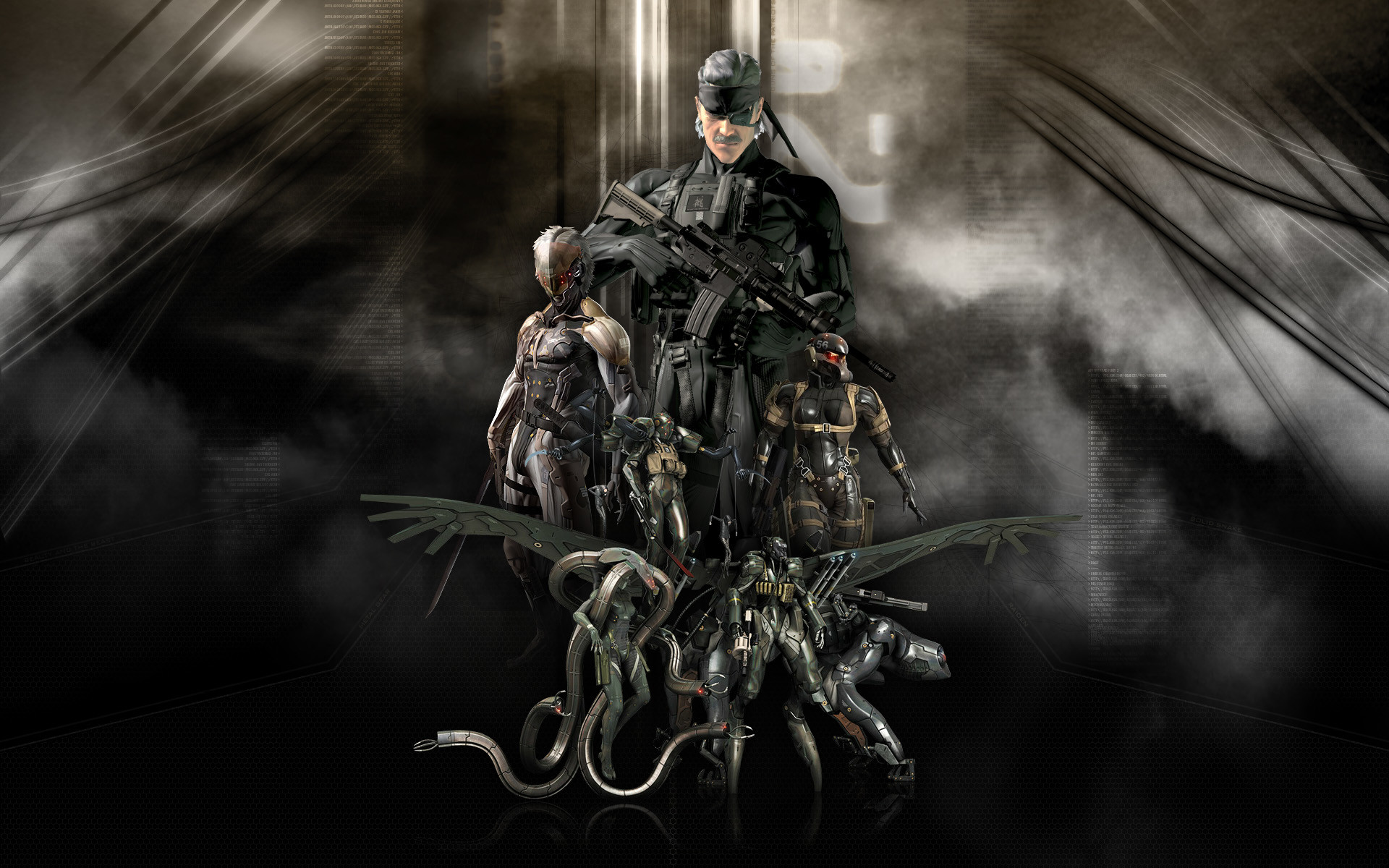 Metal Gear Solid, Personaggi, Seppia, Fumo, 1920x1200, immagine di sfondo