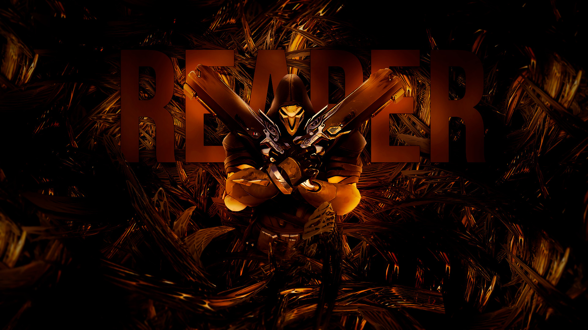 Reaper, Overwatch, Tipografia, Arancione, Full HD 1080p, sfondo desktop