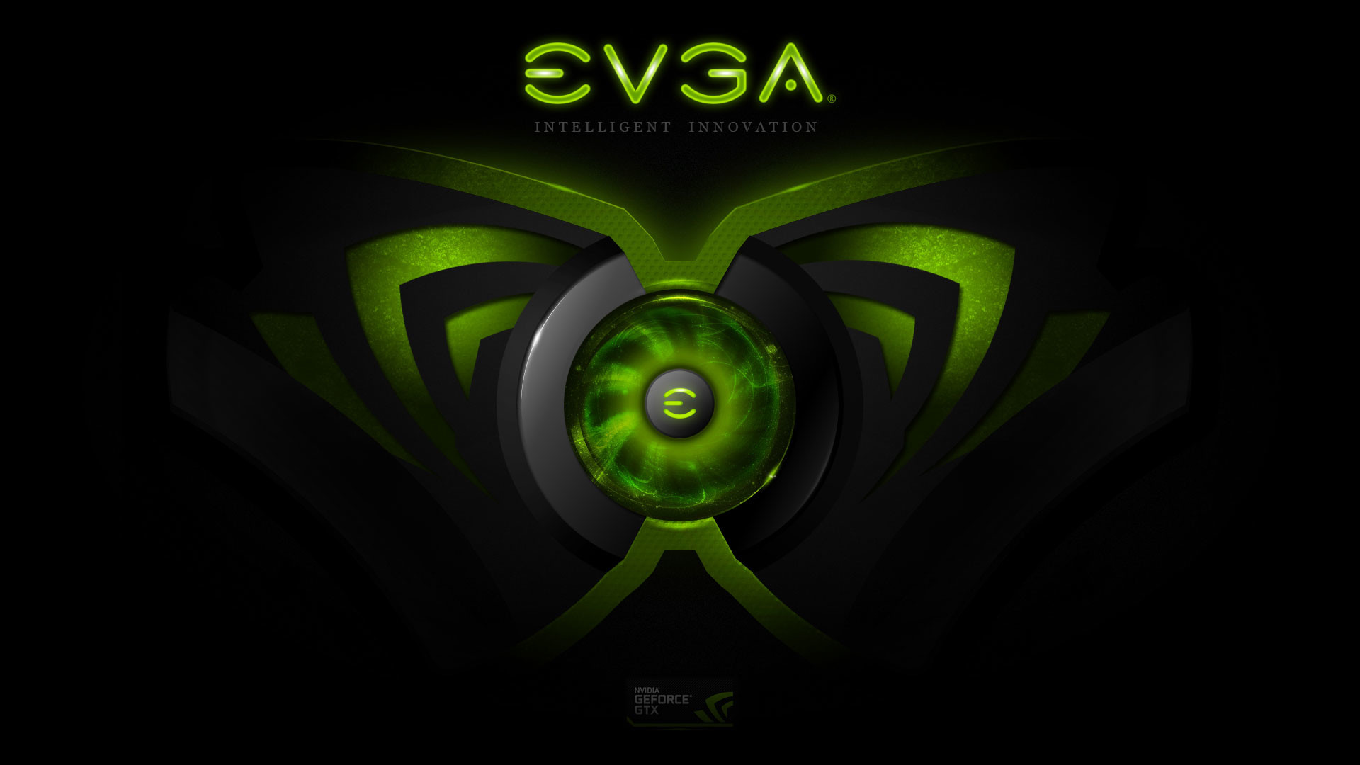 EVGA, Nvidia, Verde, Sfondo nero, 1920x1080, wallpaper desktop