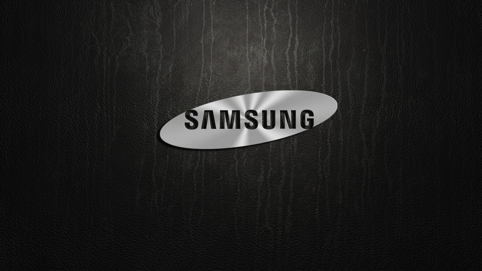 Samsung, Logo, Metallo, Nero, Full HD, wallpaper per portatile