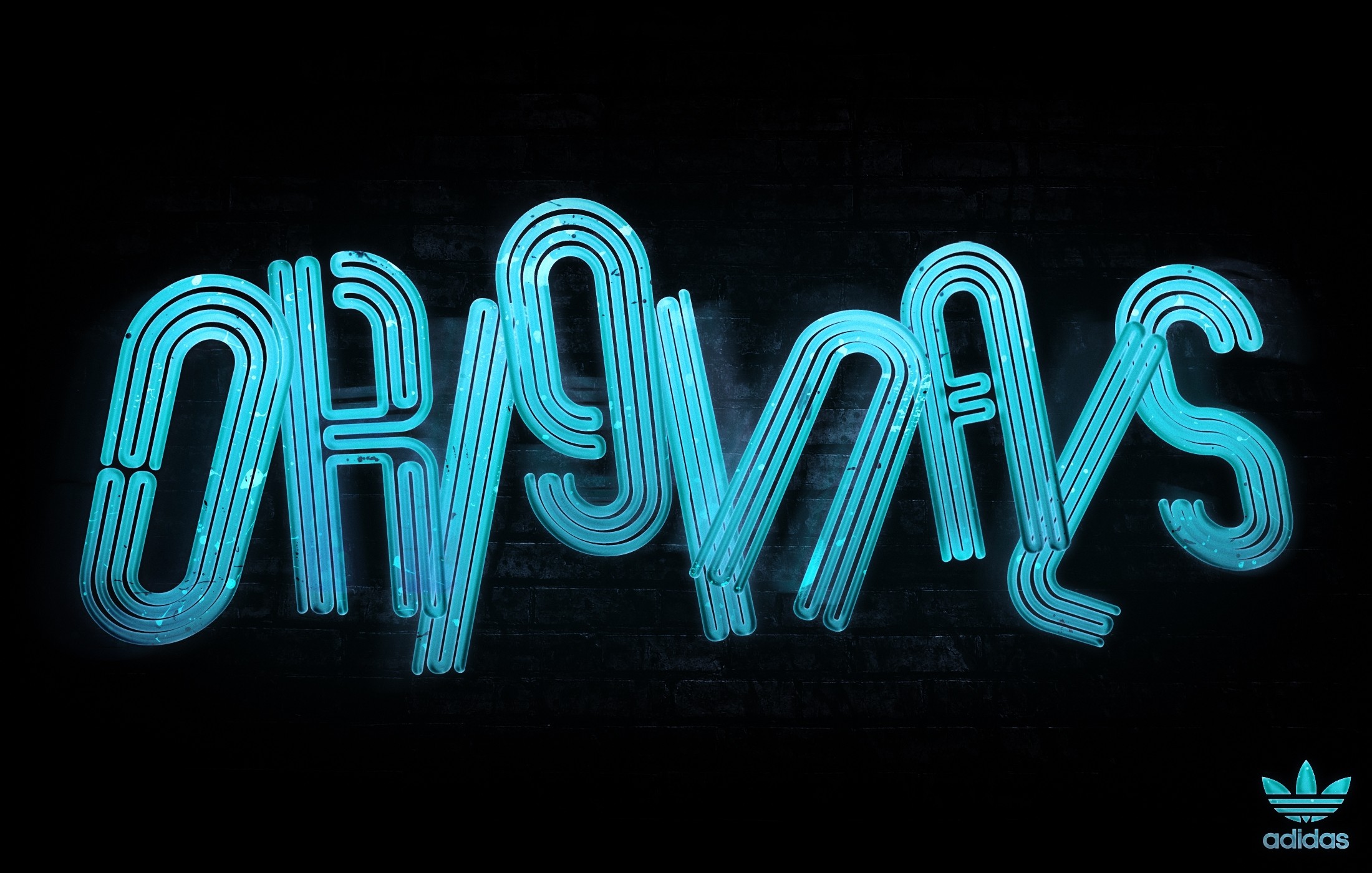 Adidas Originals, Originals, Neon, Tipografia, Full HD, sfondo per PC e portatile