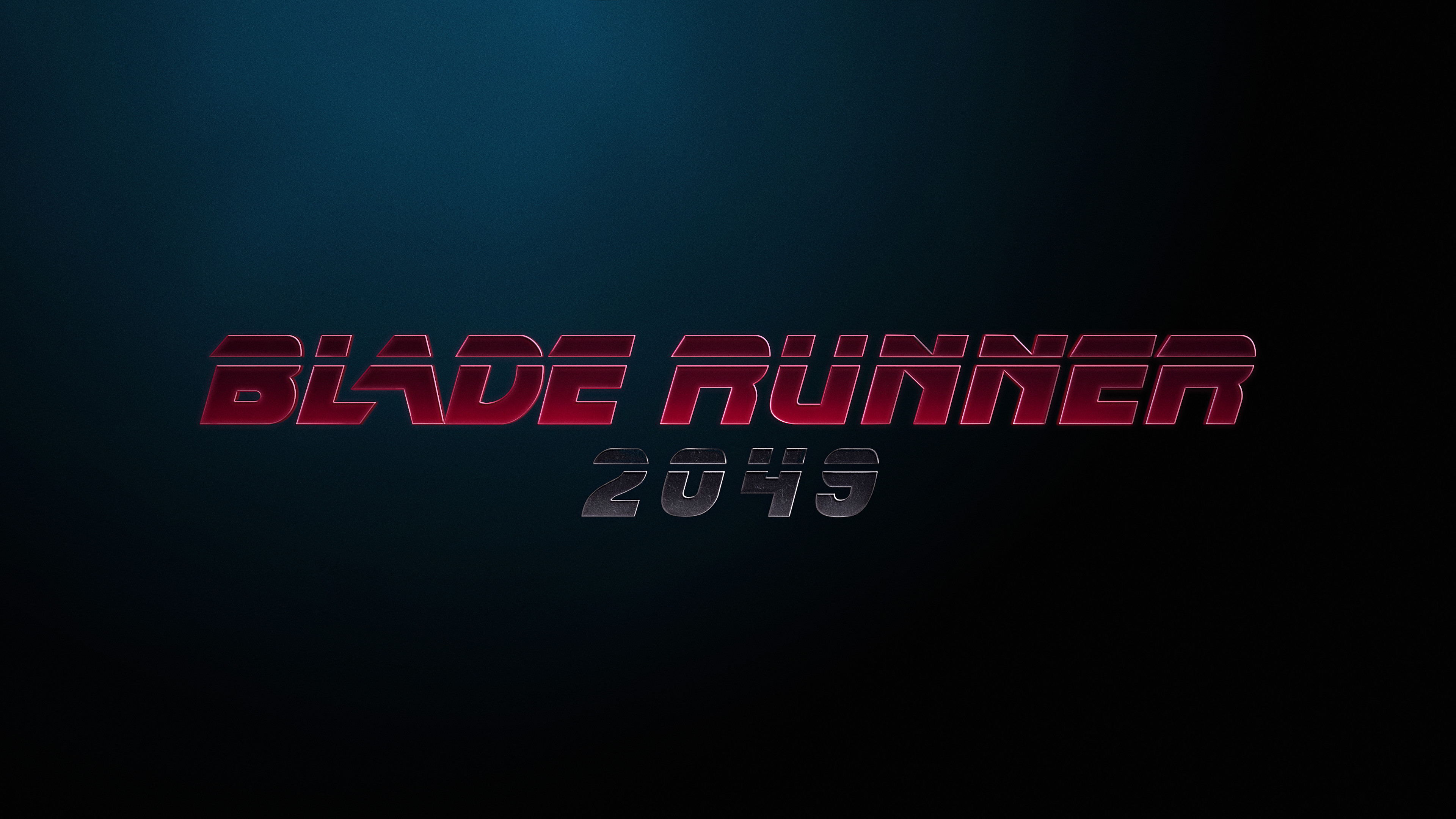 Blade Runner 2049, Logo, Sfondo blu scuro, Minimalista, 16:9 4K, wallpaper widescreen