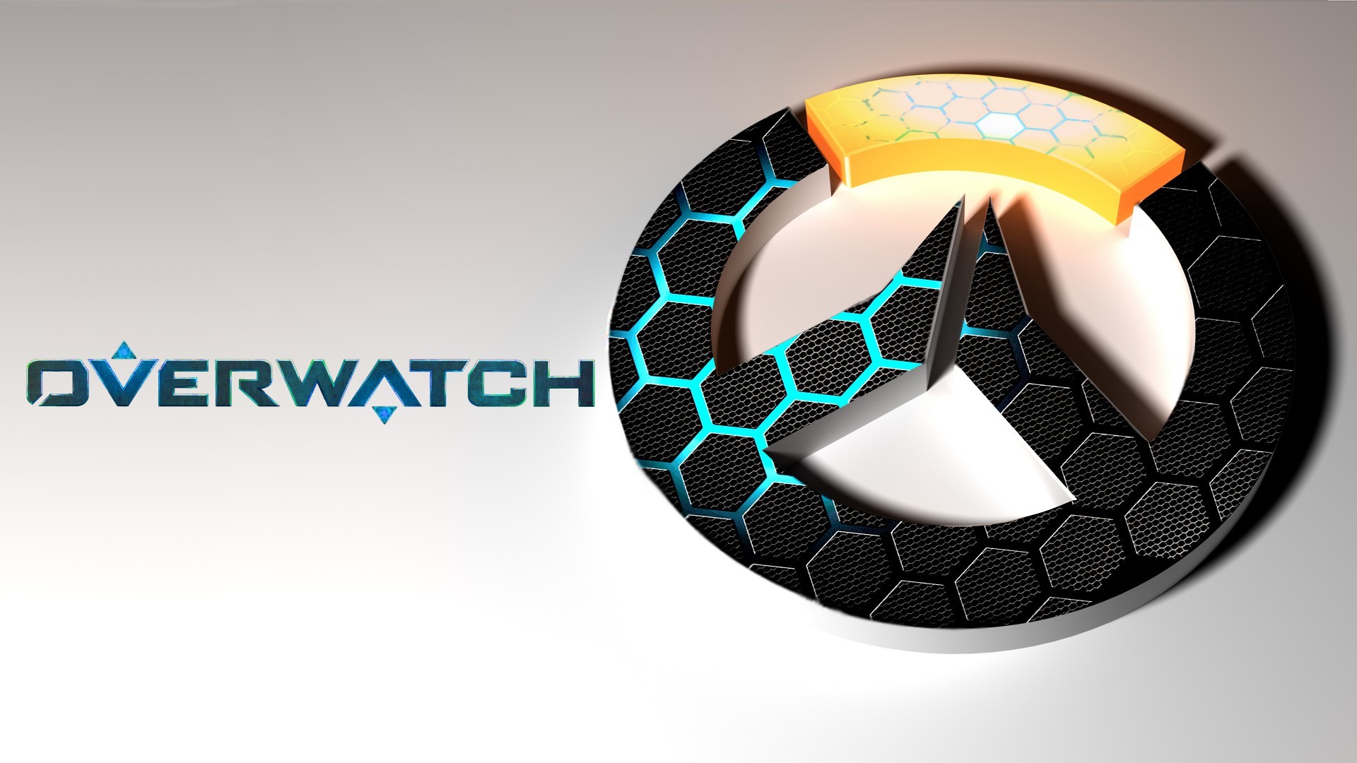 Overwatch, Logo, Esagoni, 3D, Full HD, sfondo per portatile