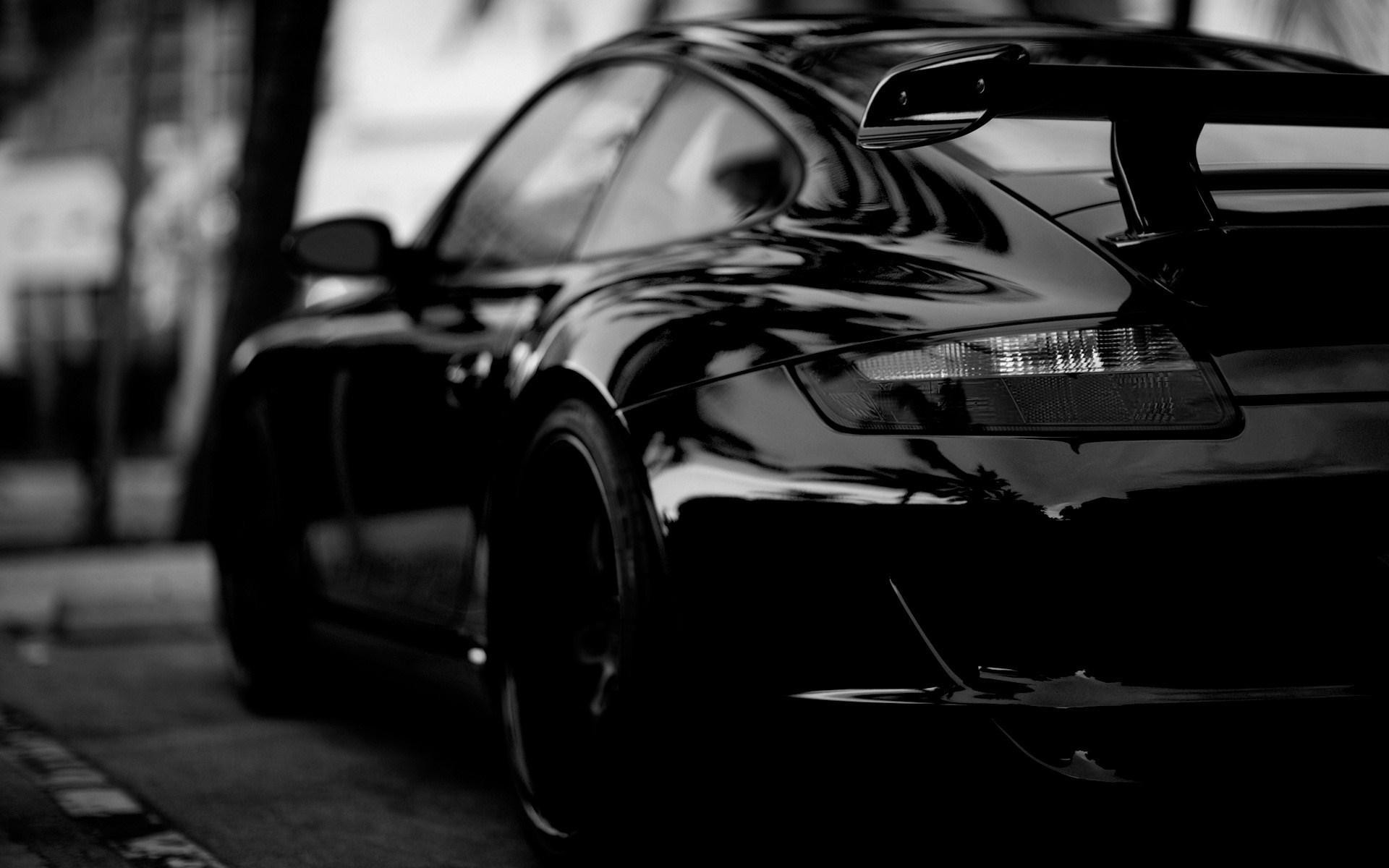 Porsche 911 GT3, Auto sportiva, Bianco e nero, sfondo desktop