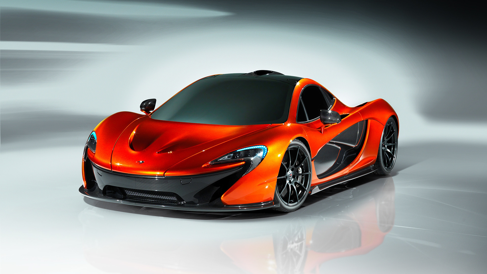 McLaren P1, Arancione, Studio, Hypercar, 1920x1080, immagine di sfondo