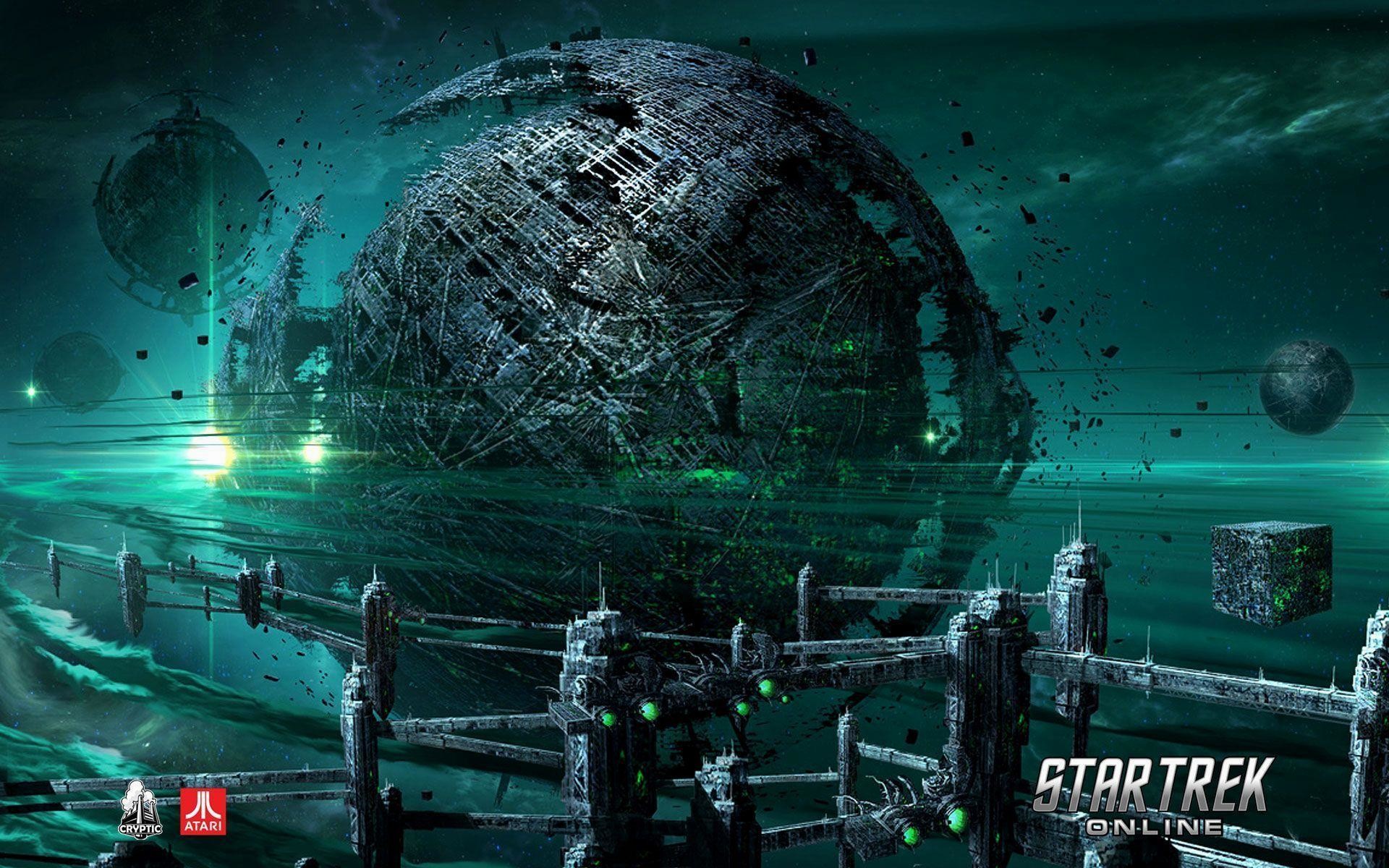Star Trek Online, Star Trek, Borg, Struttura aliena, Verde acqua, sfondo desktop 1920x1200
