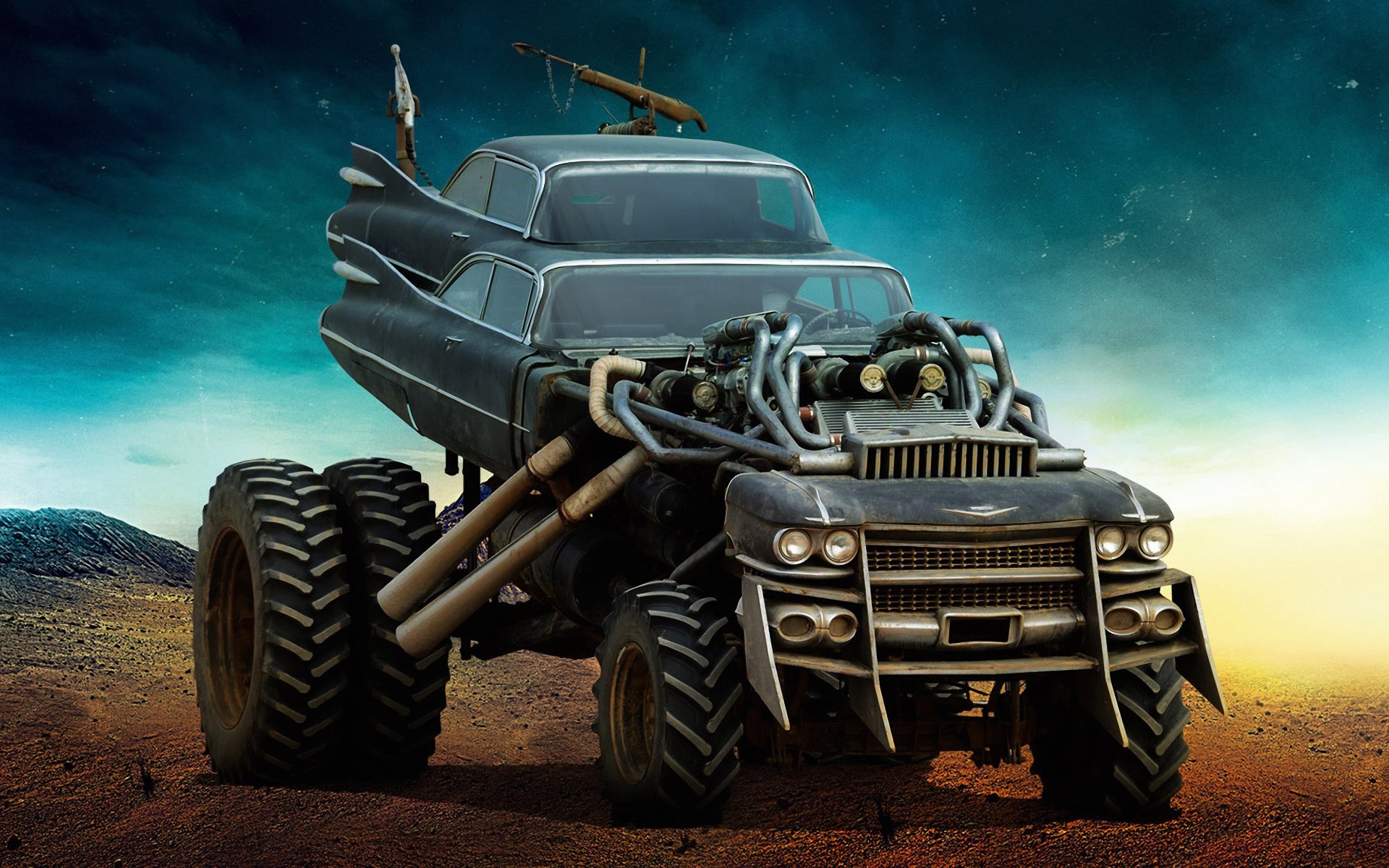 Mad Max: Fury Road, Gigahorse, Cadillac, Deserto, 1920x1200, sfondo per PC