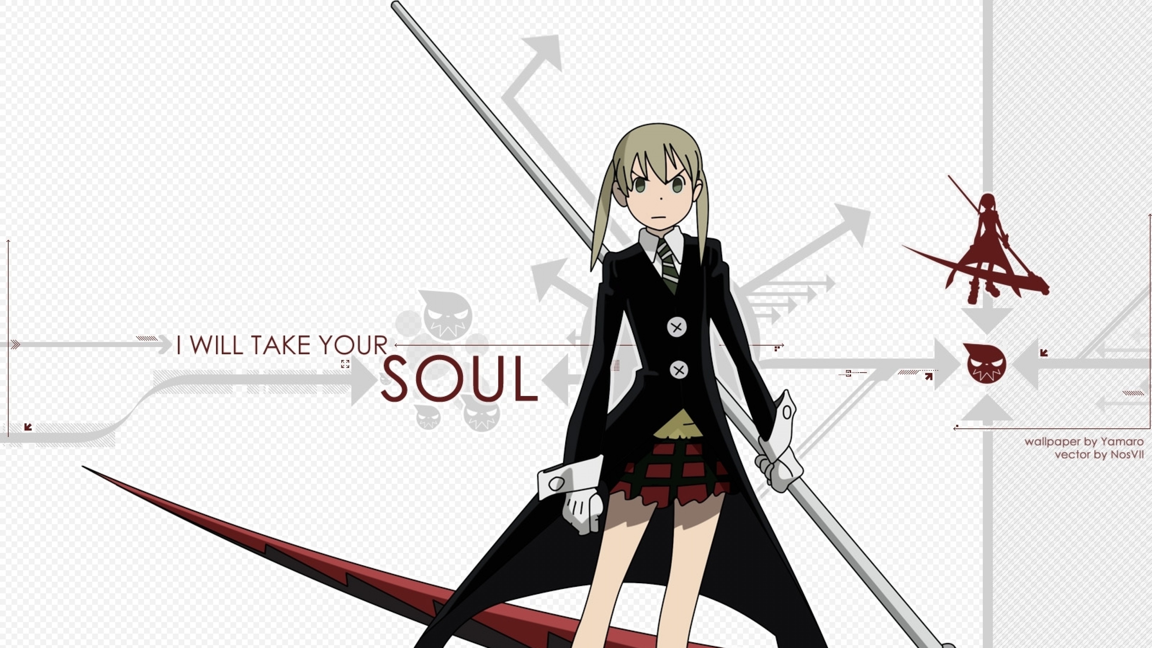 Maka Albarn, Soul Eater, Falce, Sfondo bianco, 4K, wallpaper per portatile