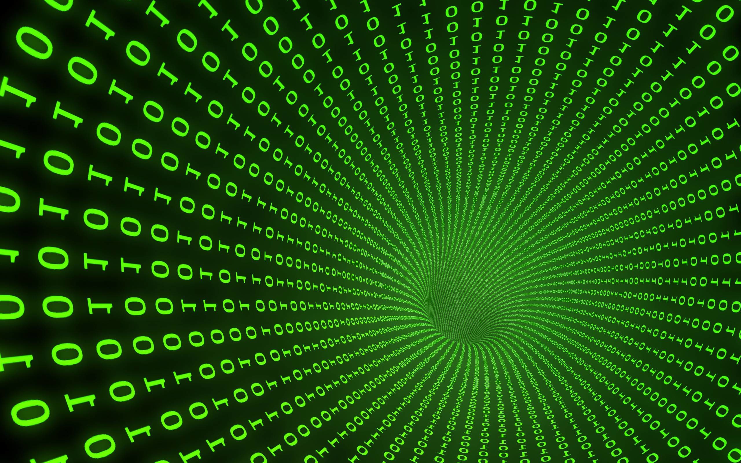 Matrix, Codice binario, Tunnel, Verde, 16:10 2K, sfondo widescreen