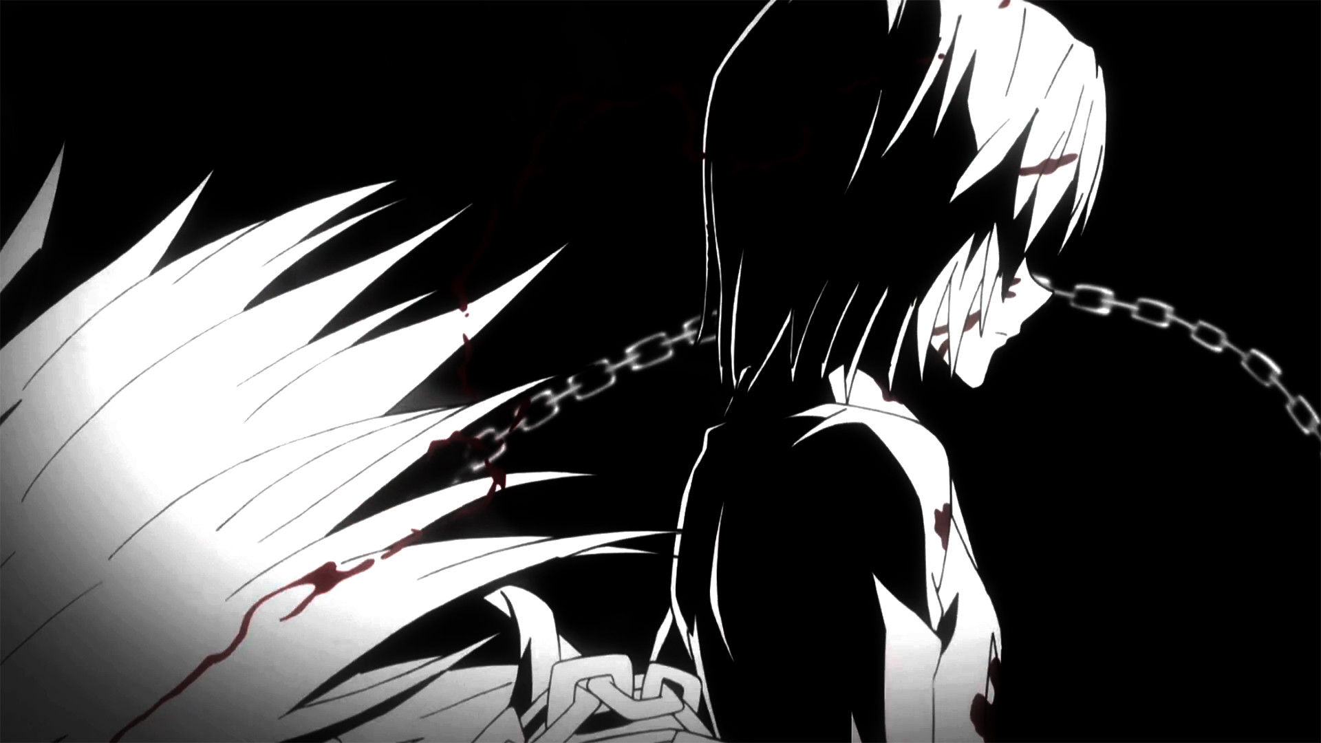 Kurapika, Hunter x Hunter, Catene, Bianco e nero, 1920x1080, immagine di sfondo