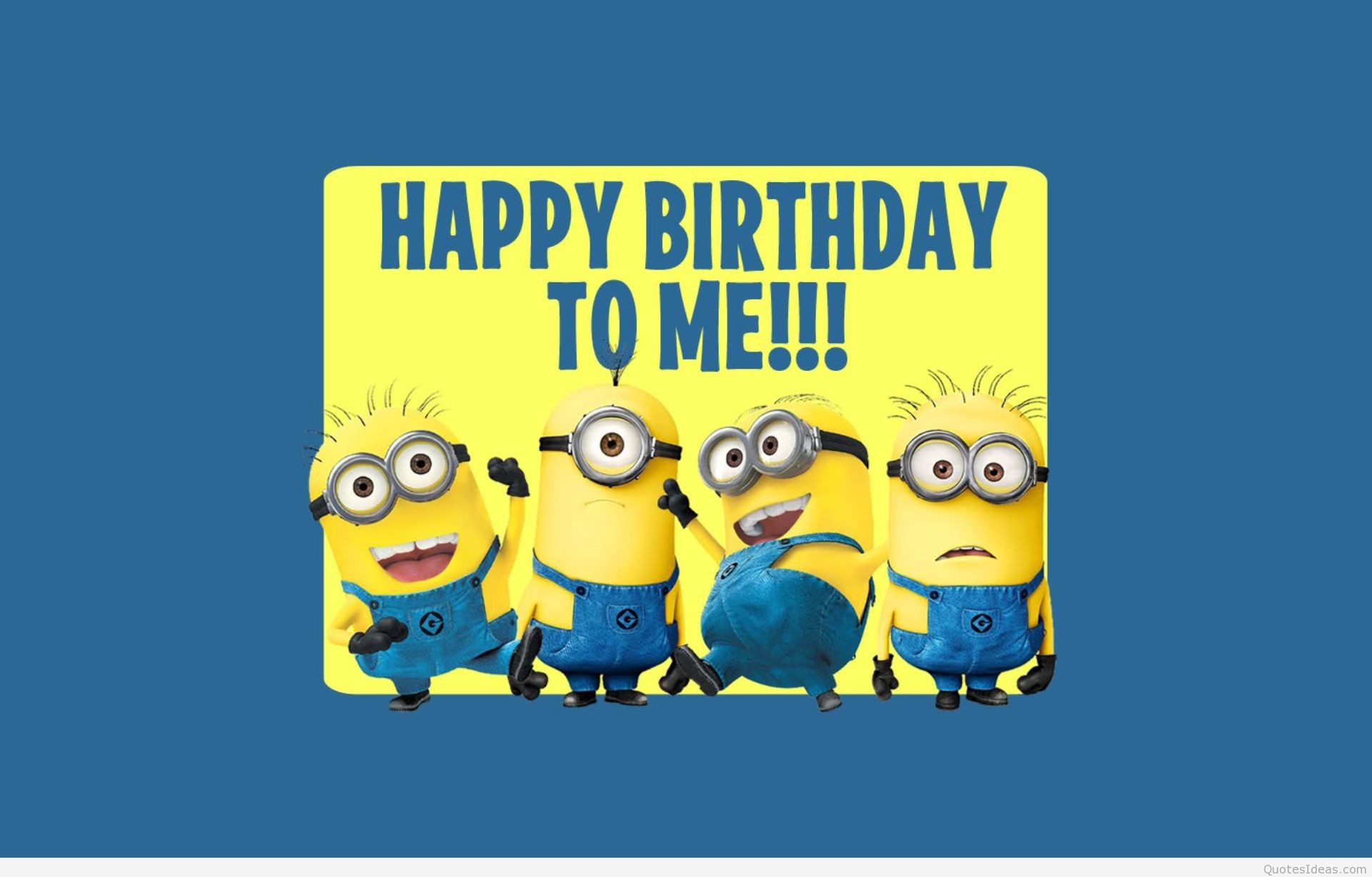 Minion, Happy Birthday, Compleanno, Sfondo blu, wallpaper Android