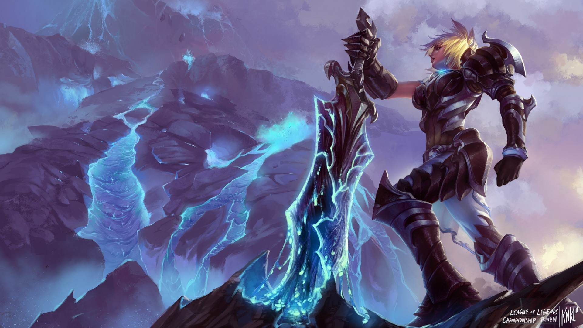 Riven, League of Legends, Spada, Montagne, 1920x1080, wallpaper desktop
