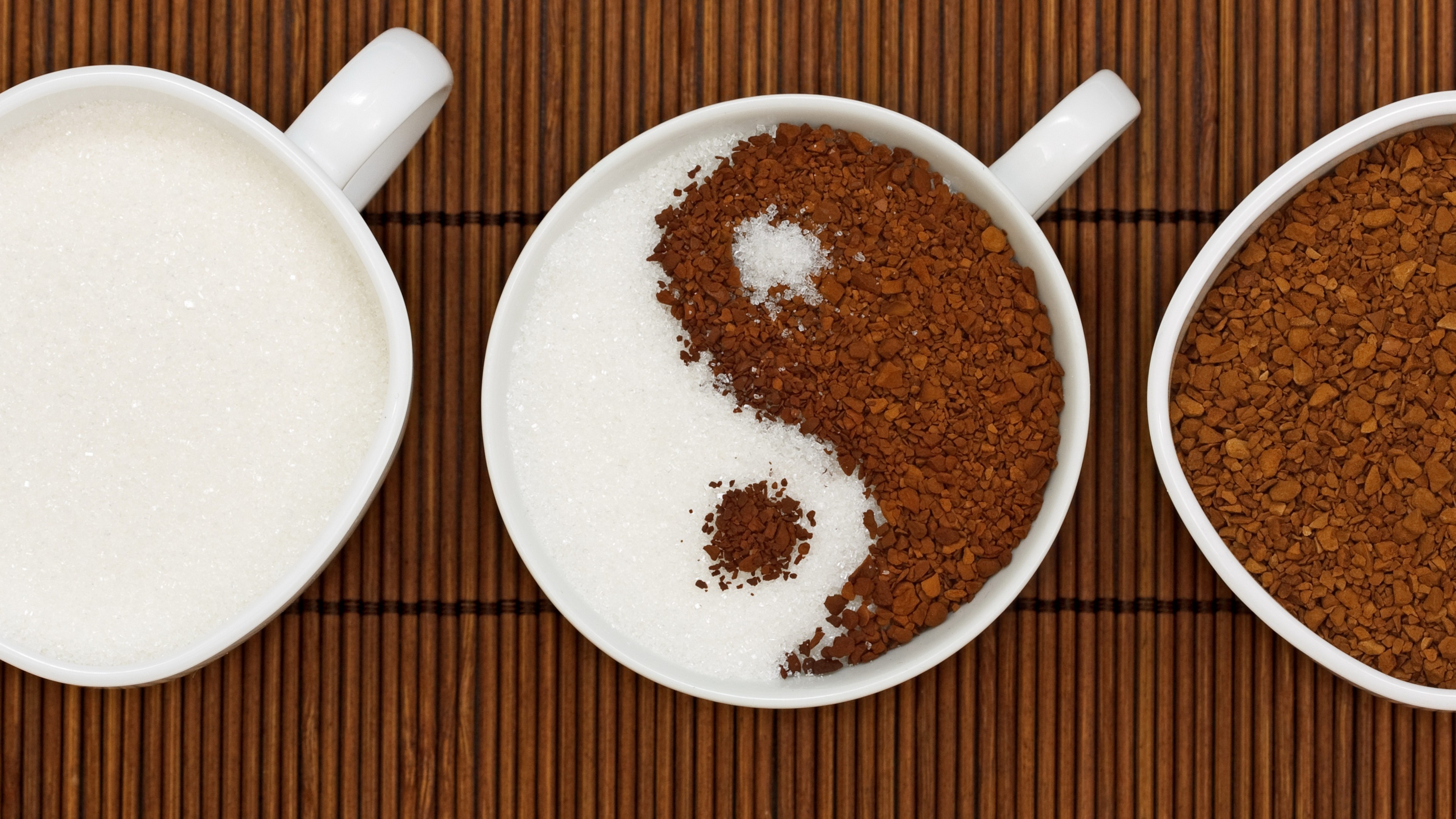 Yin e yang, Caffè, Latte, Tazze, 4K, sfondo Windows 11