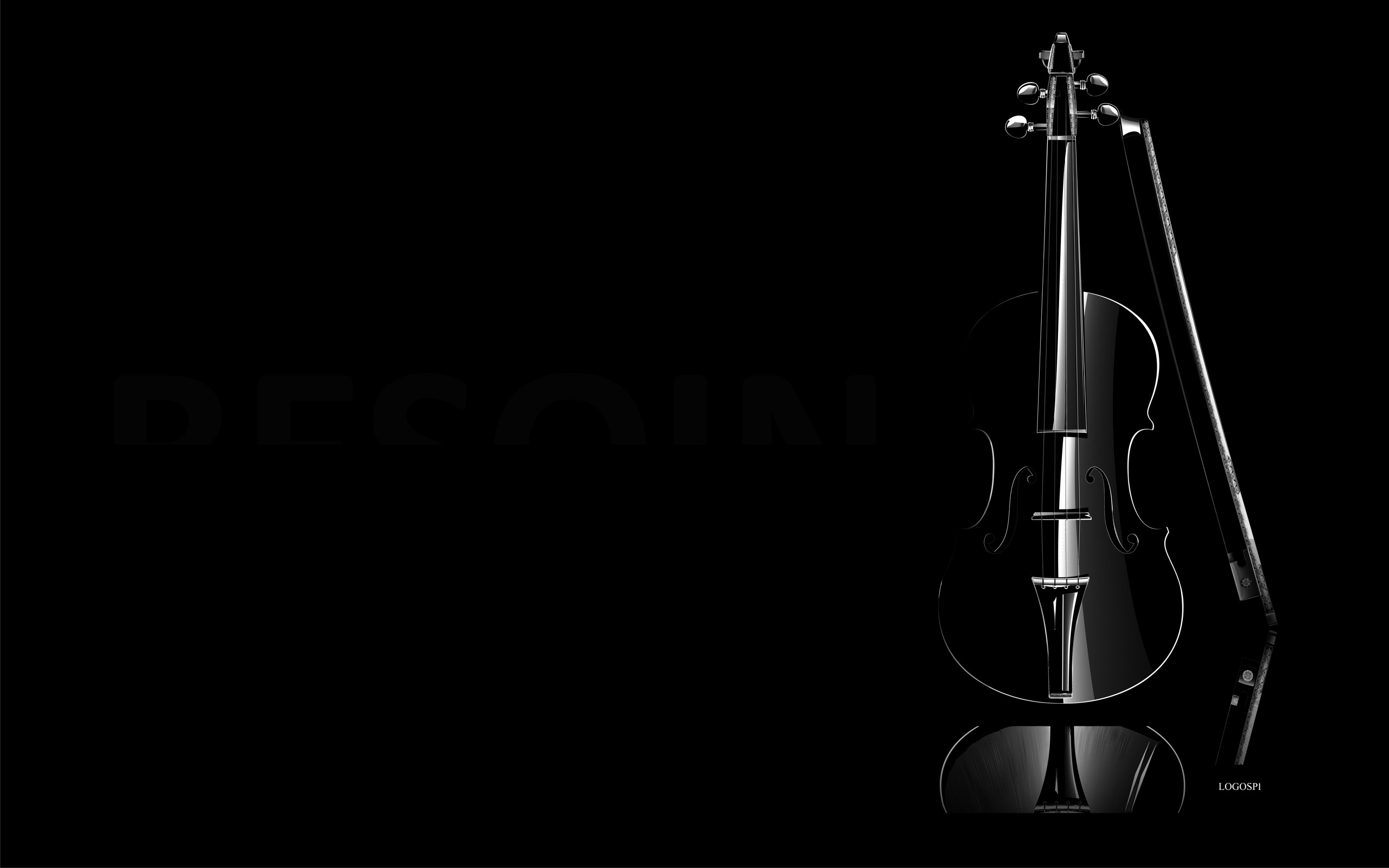 Violino elettrico, Sfondo nero, Minimalismo, 2K, wallpaper per computer